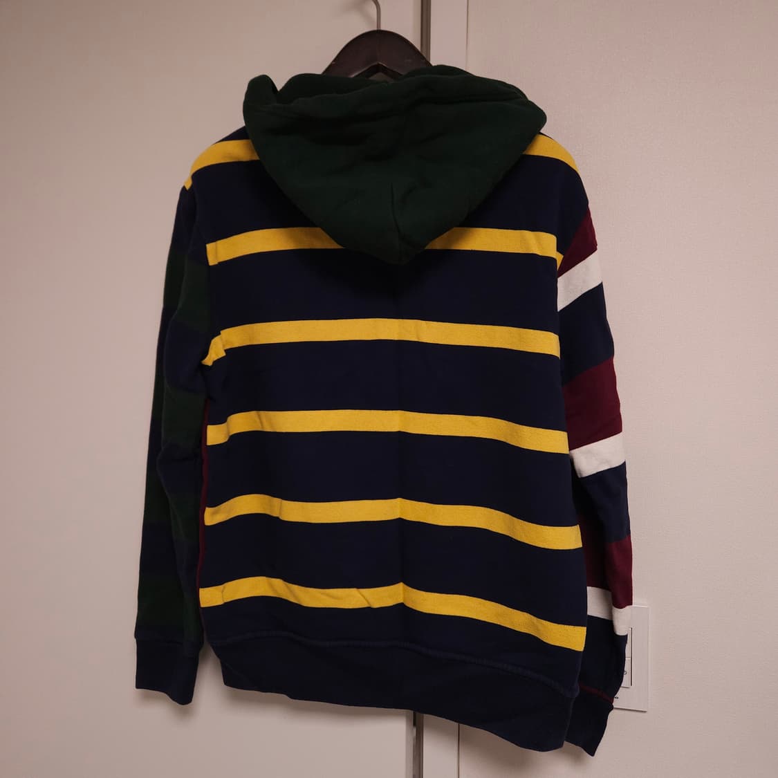 [M] 폴로 크레스트 패치워크 플리스 기모 후드집업 상품이미지2