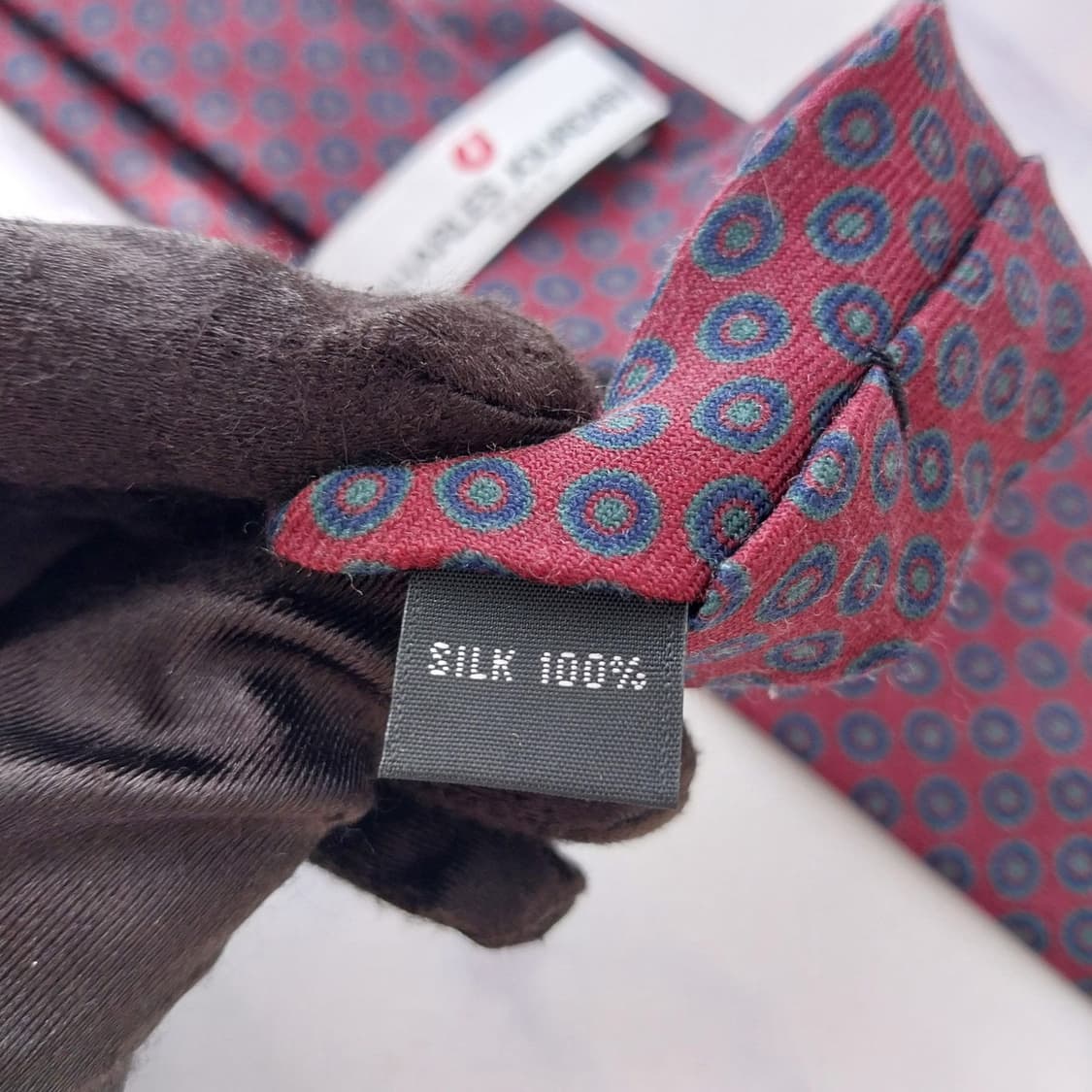 샤를주르당 실크 와인 도트 패턴 넥타이 8.1cm A+등급 K2358
 상품이미지10