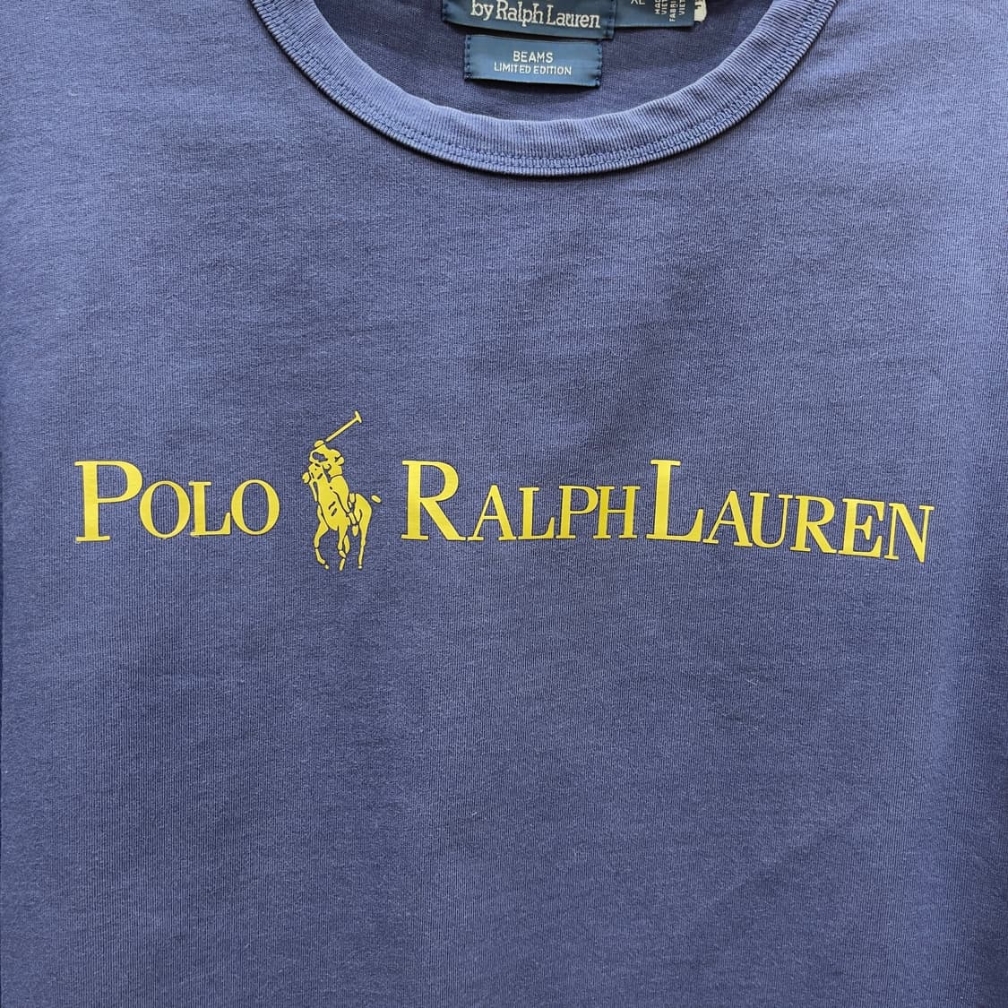 폴로랄프로렌 x 빔즈 네이비 앤 골드 로고 반팔 티셔츠 상품이미지2