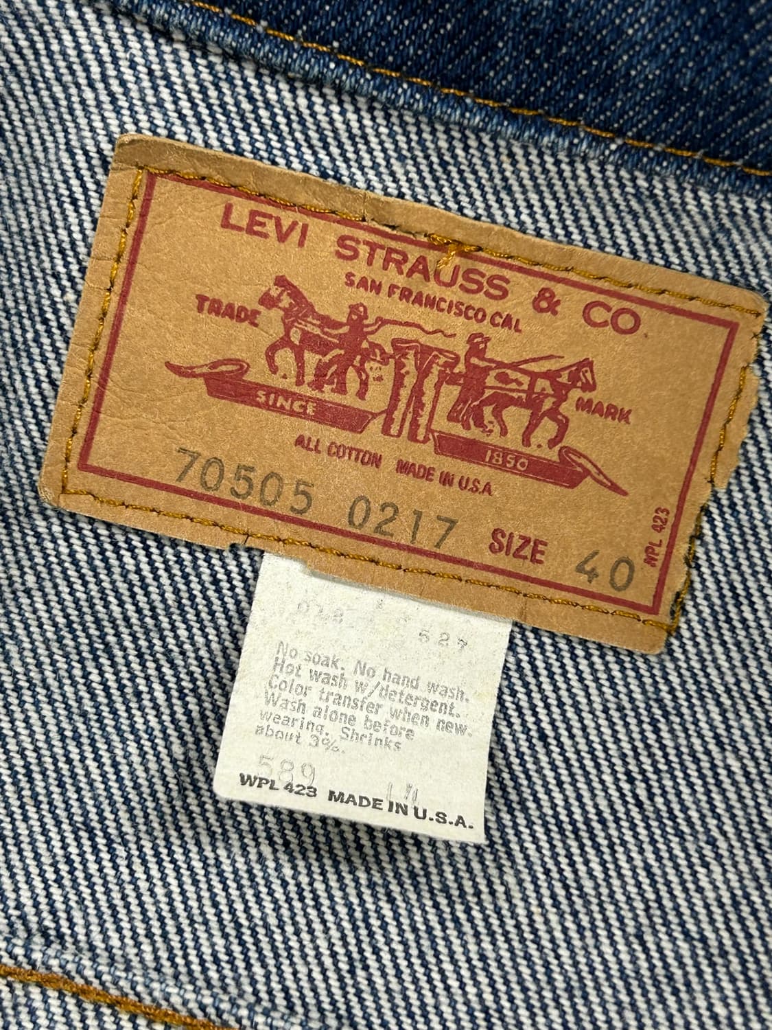 70-80s 리바이스 70505 데님 트러커 자켓 상품이미지10