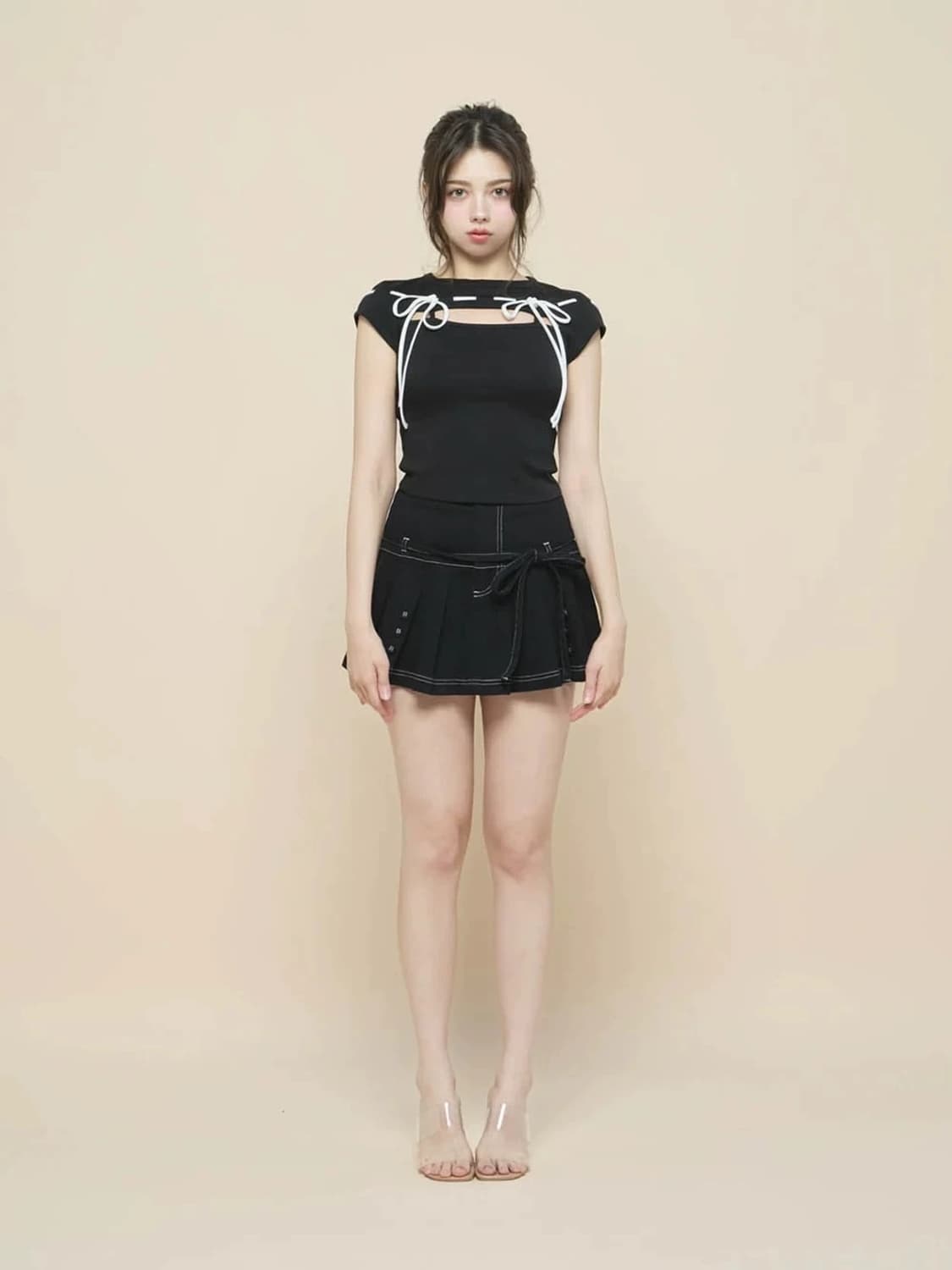 Andmary 앤드마리 플레어 스티치 데님 스커트 치마 상품이미지2