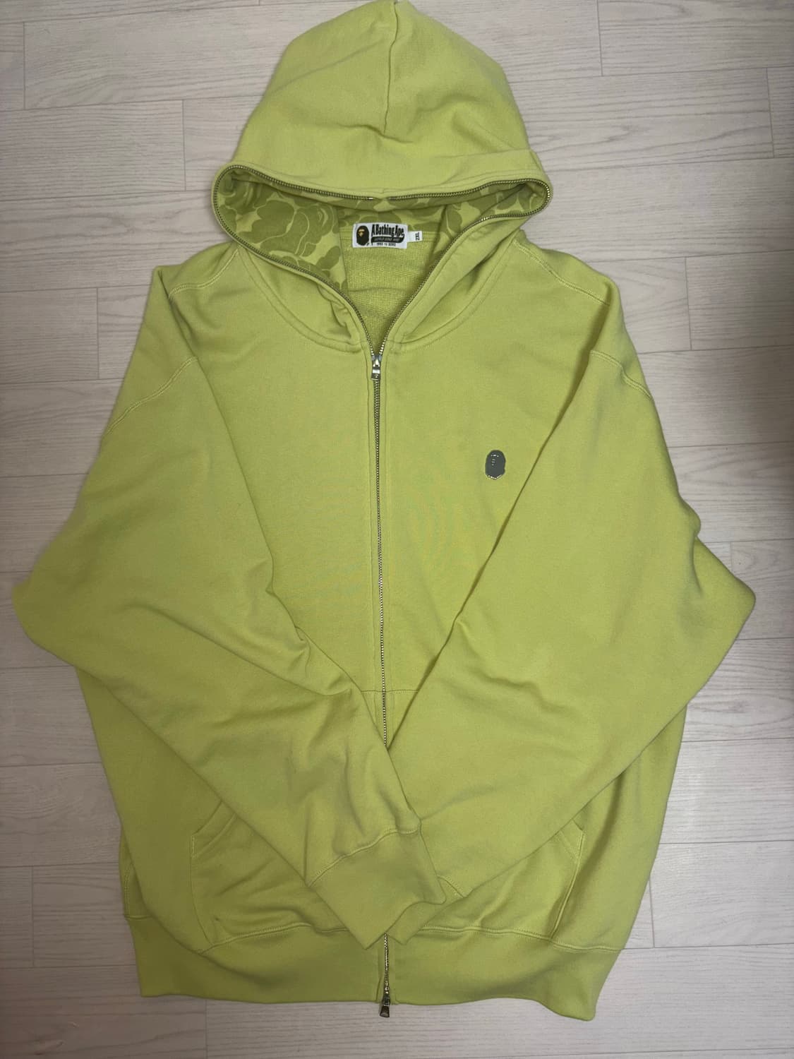 [2XL] 새상품급 베이프 원포인트 후드집업 그린 판매합니다. 상품이미지1