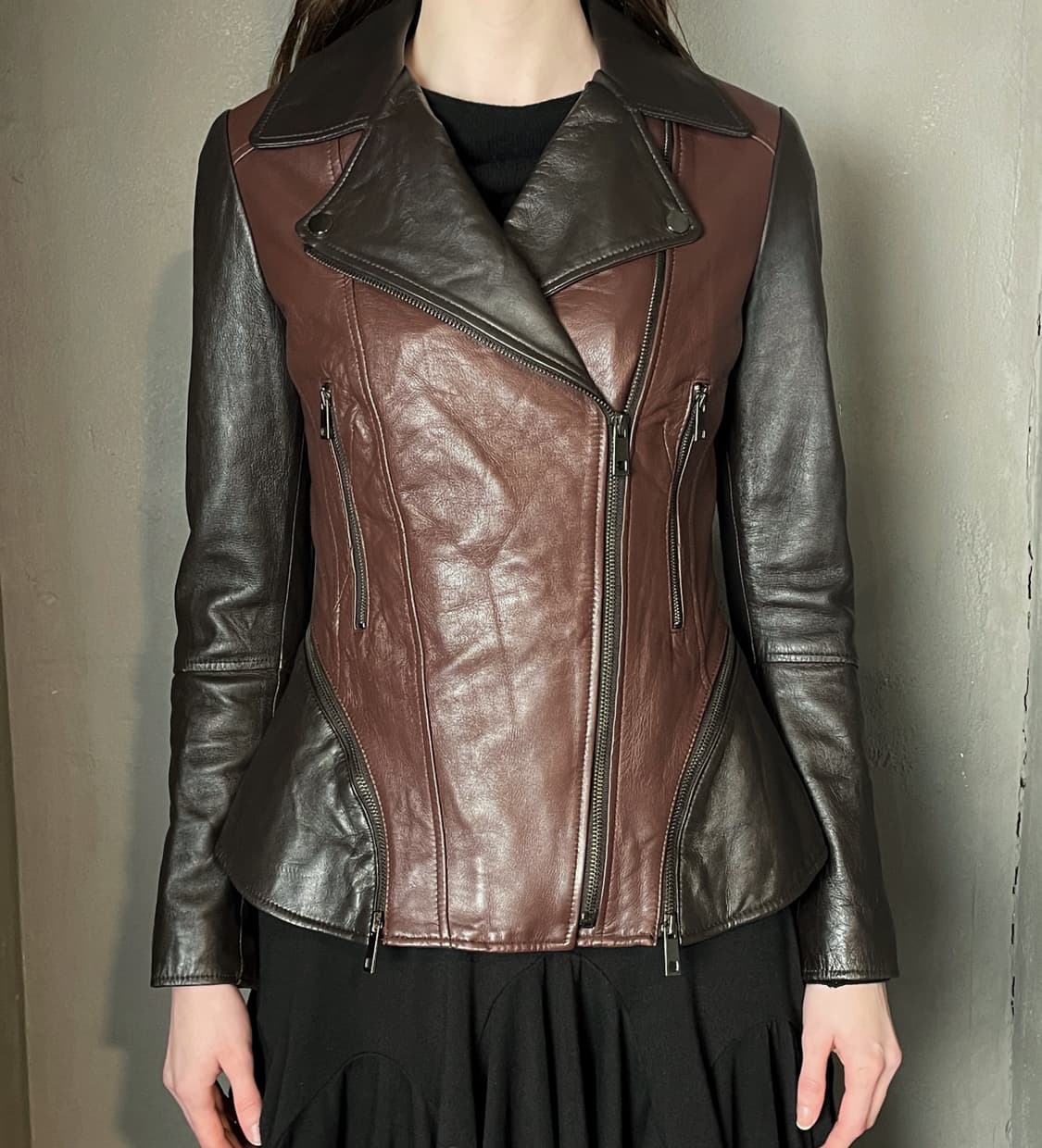 페플럼 레더 자켓 상품이미지2