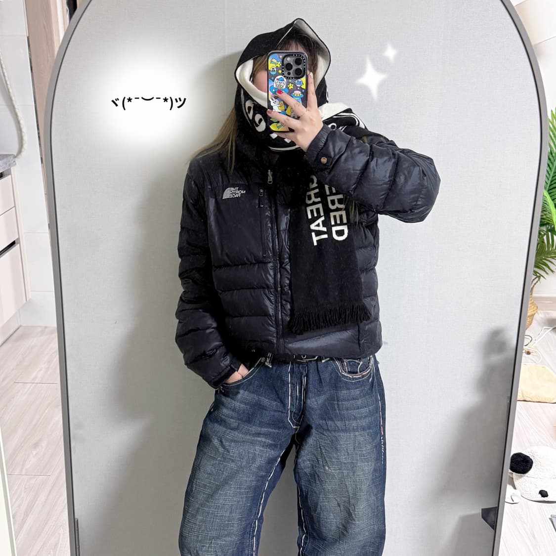 노스페이스 블랙 경량패딩 상품이미지1