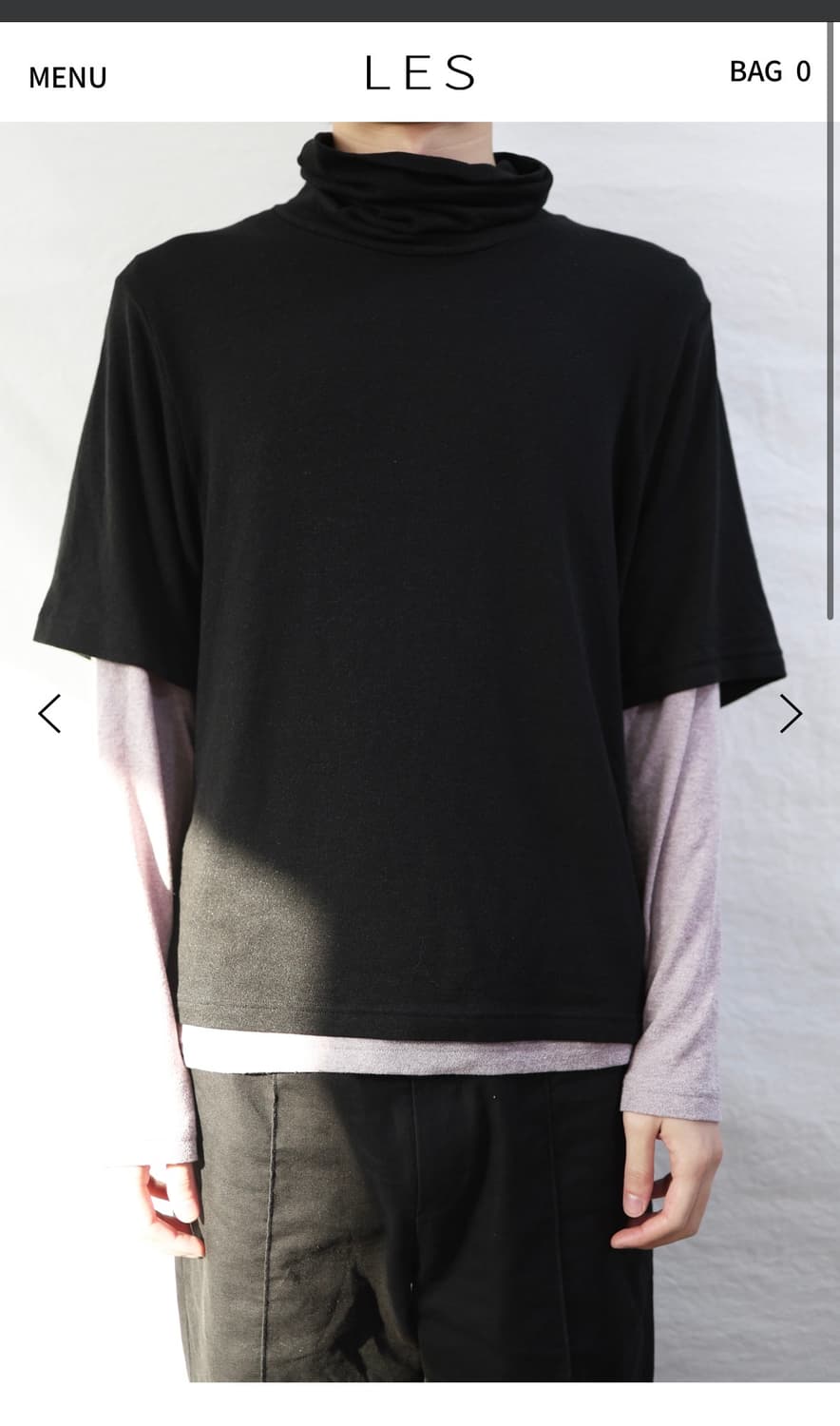 레스 알파 레이어드 슬리브 블랙/라벤더 2사이즈 상품이미지1