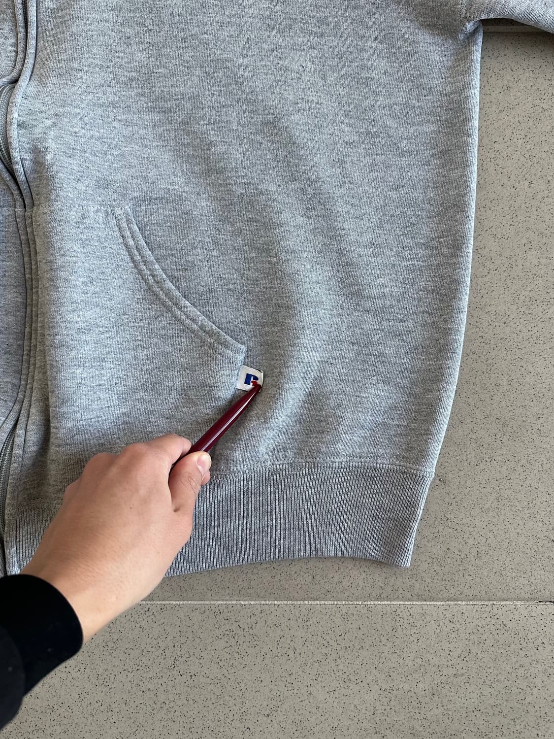 90s 빈티지 러셀 후드집업 그레이 XL USA 상품이미지3