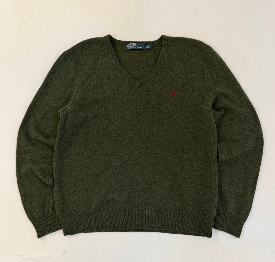폴로 랄프로렌 딥 그린 말차맛 울 니트 상품이미지1