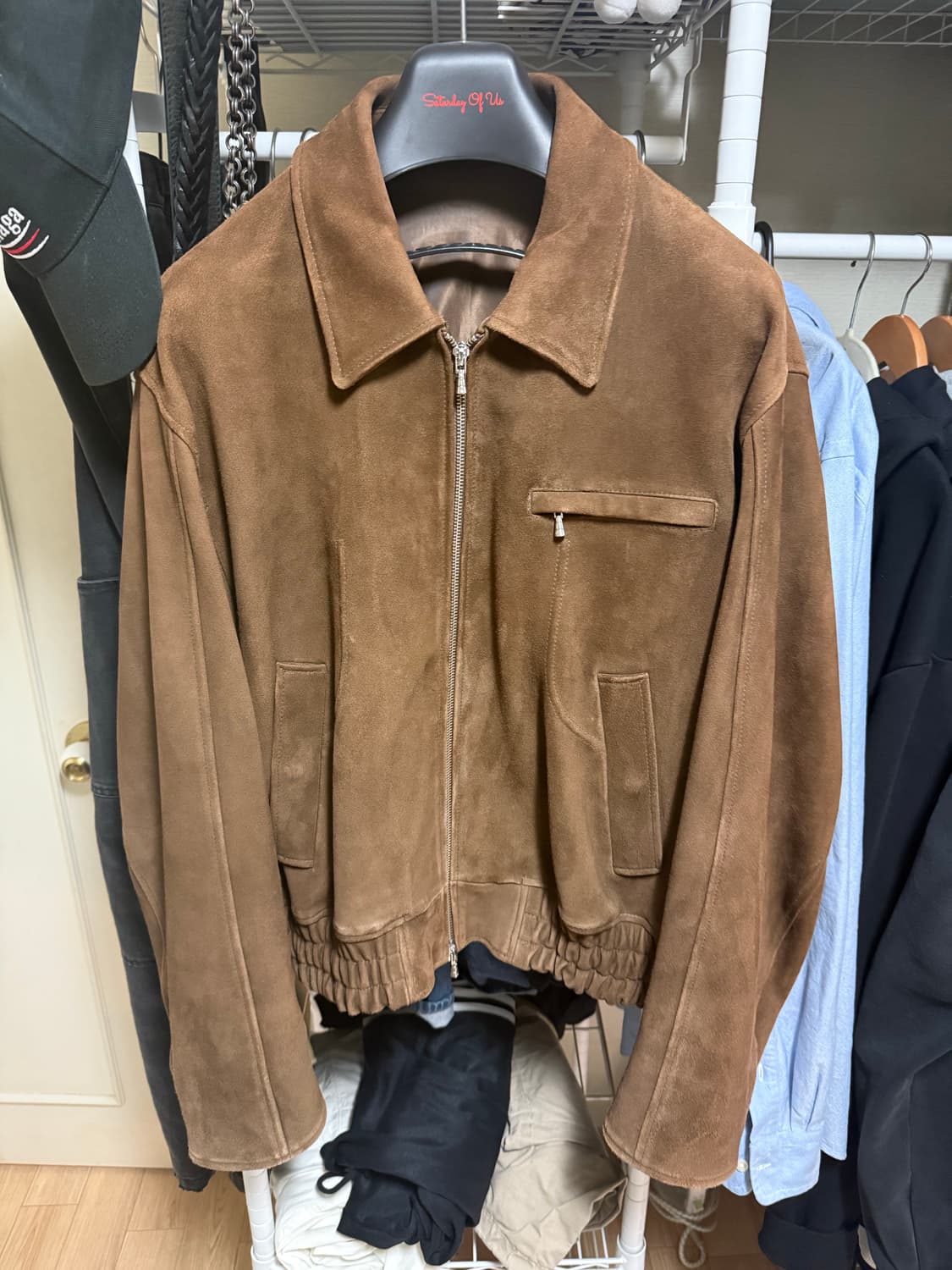 Stu 고트 스웨이드 자켓 (브라운 L) 상품이미지2