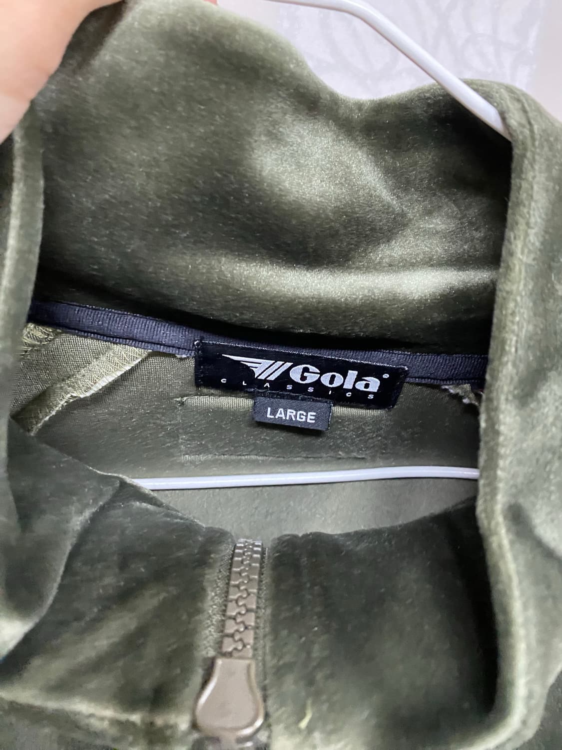 골라 벨루어 져지 카키 L 상품이미지2