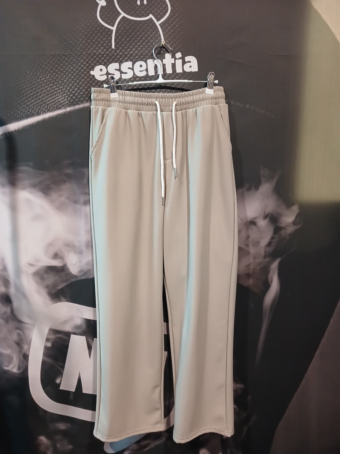 베이지 기모 와이드팬츠 상품이미지1