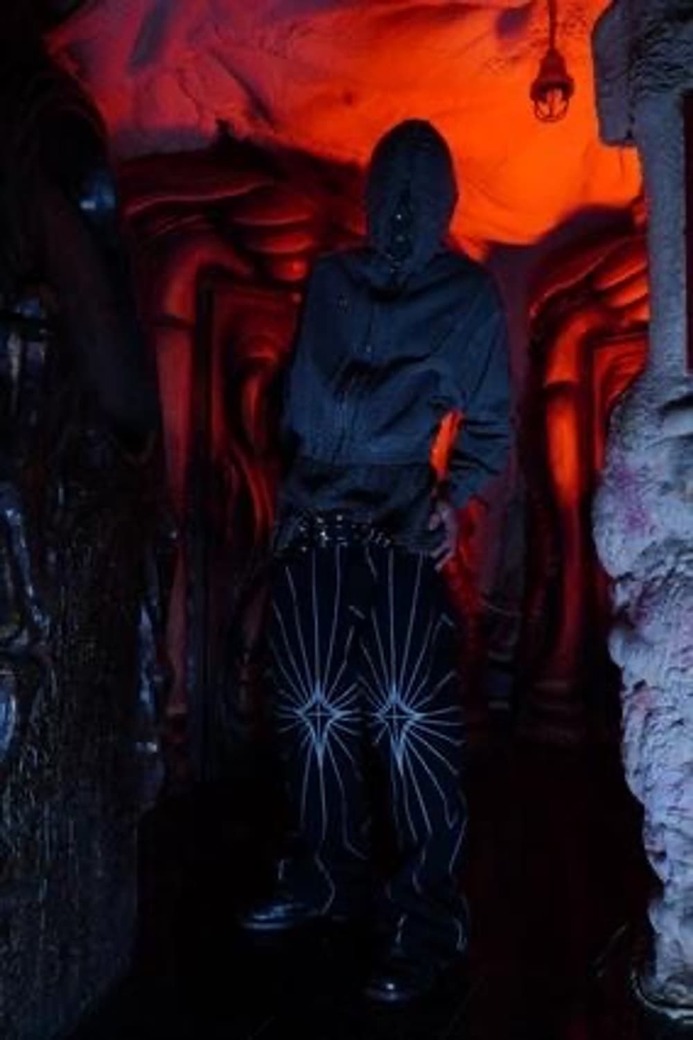 떠그 클럽 체인 스티치 데님 팬츠 블랙 1 상품이미지5