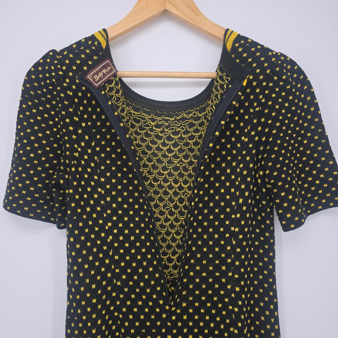 블랙 땡땡이 롱 원피스 옐로우 포인트 상품이미지8