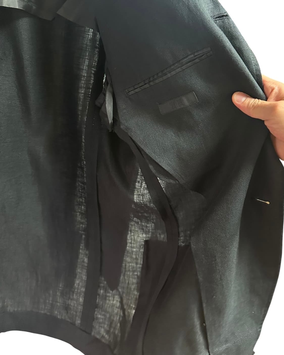 일본 유니클로 린넨 블레이져 자켓 블랙 XL size 상품이미지4
