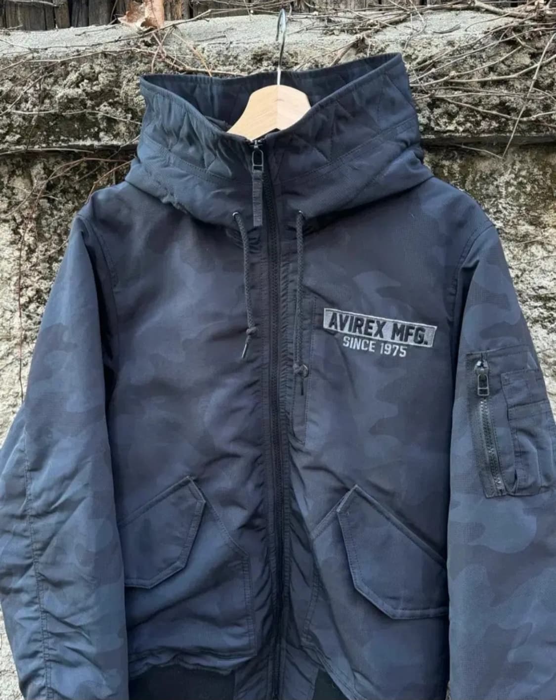 아비렉스 밀리터리 카모 후드 ma1 자켓 XL 상품이미지2