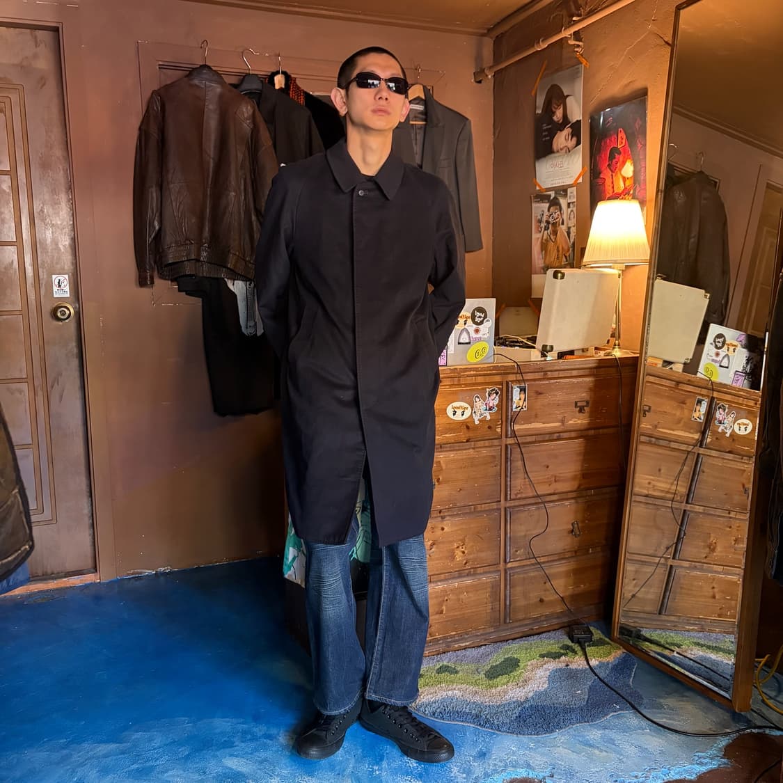 HENRY FORMAN CASHMERE 100% NAVY COAT 상품이미지2