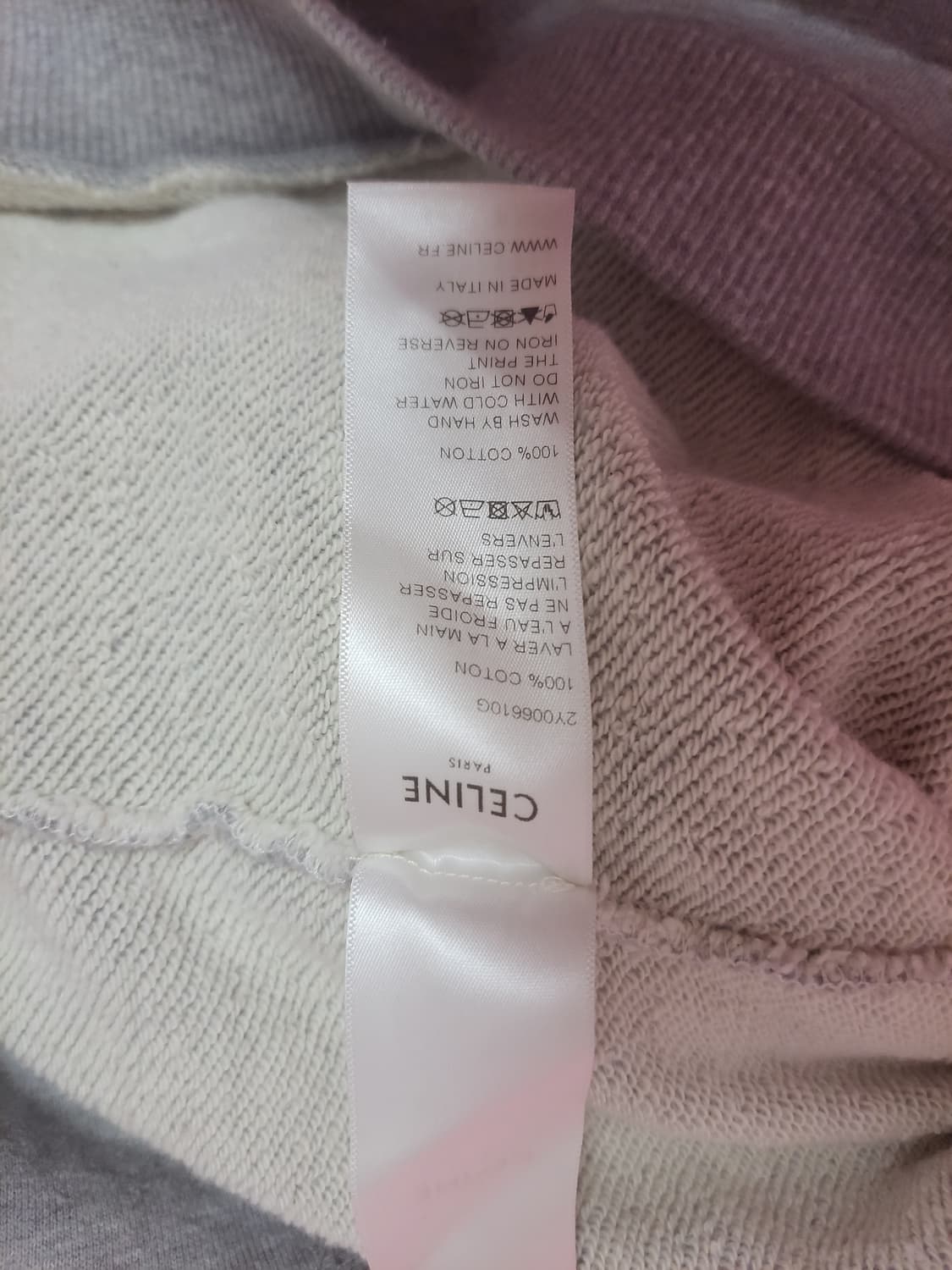 정품)급처상태좋음!셀린느 로고 프린팅 후드 티셔츠 그레이 후디 후두티 상품이미지7