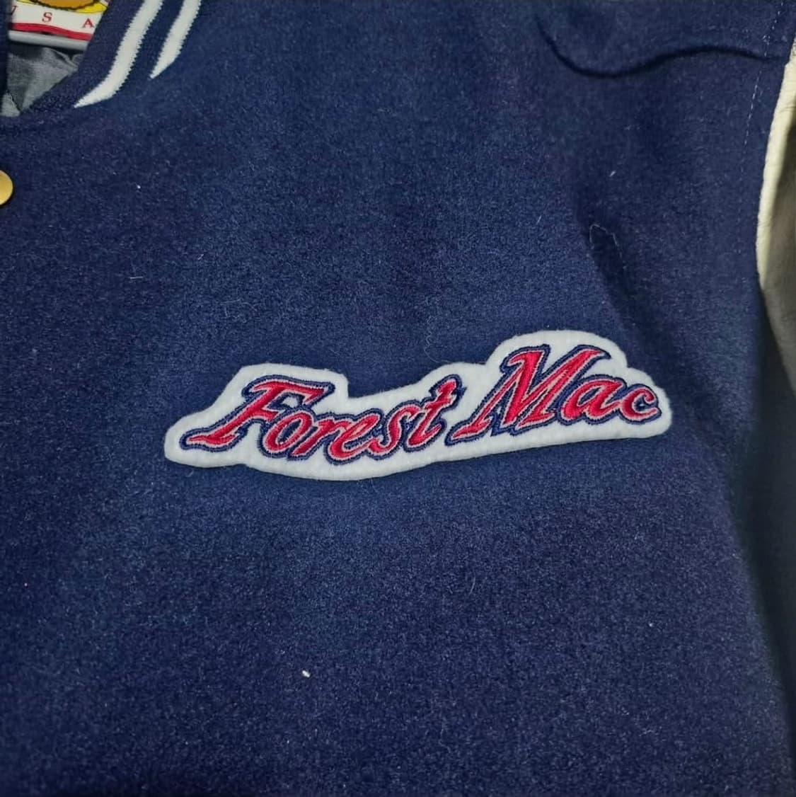 90's Forest Mac 울 레더 USA 바시티 자켓 L 상품이미지2