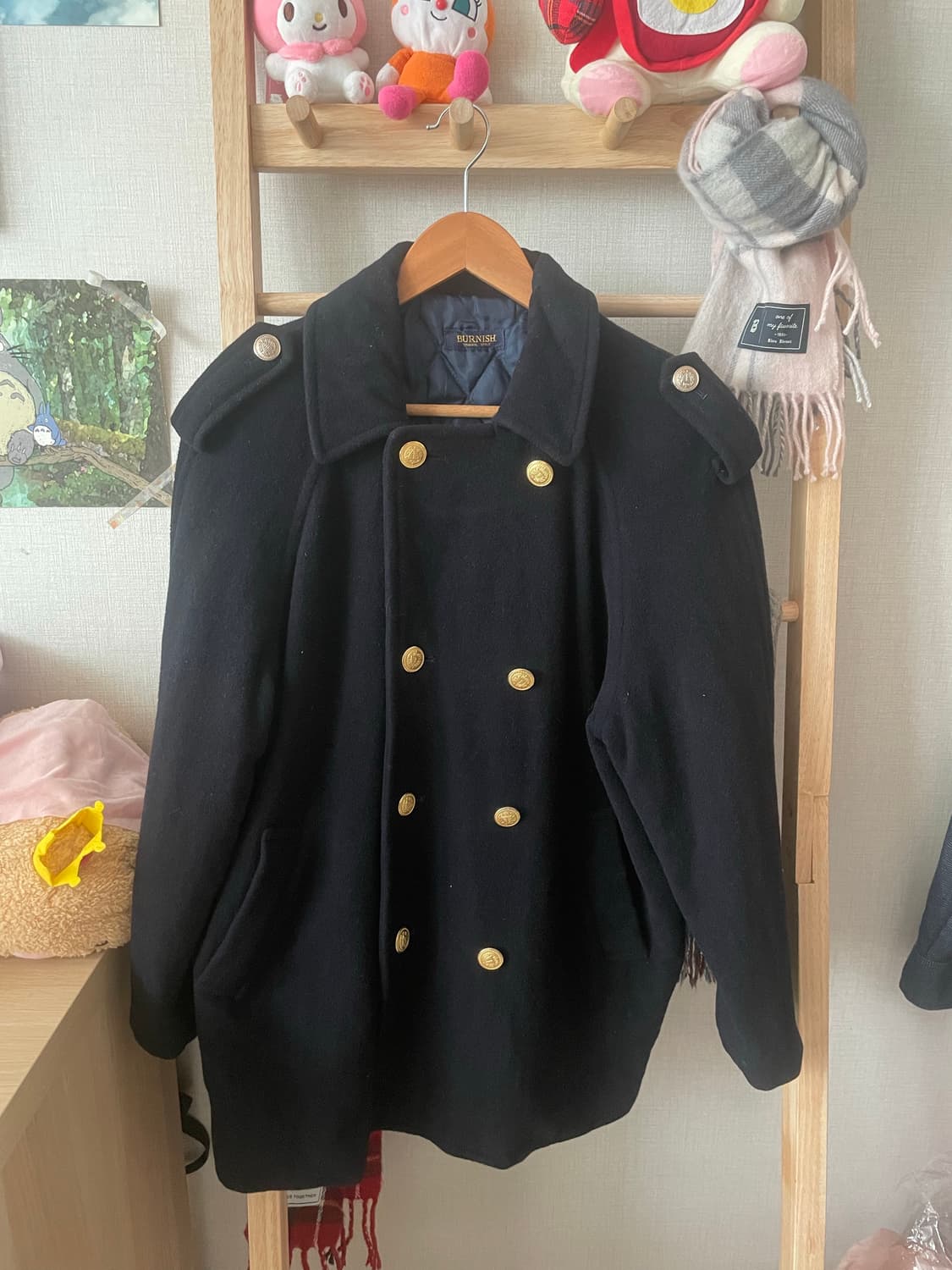 빈티지 금장단추 울 숏코트 🖤💛 상품이미지2