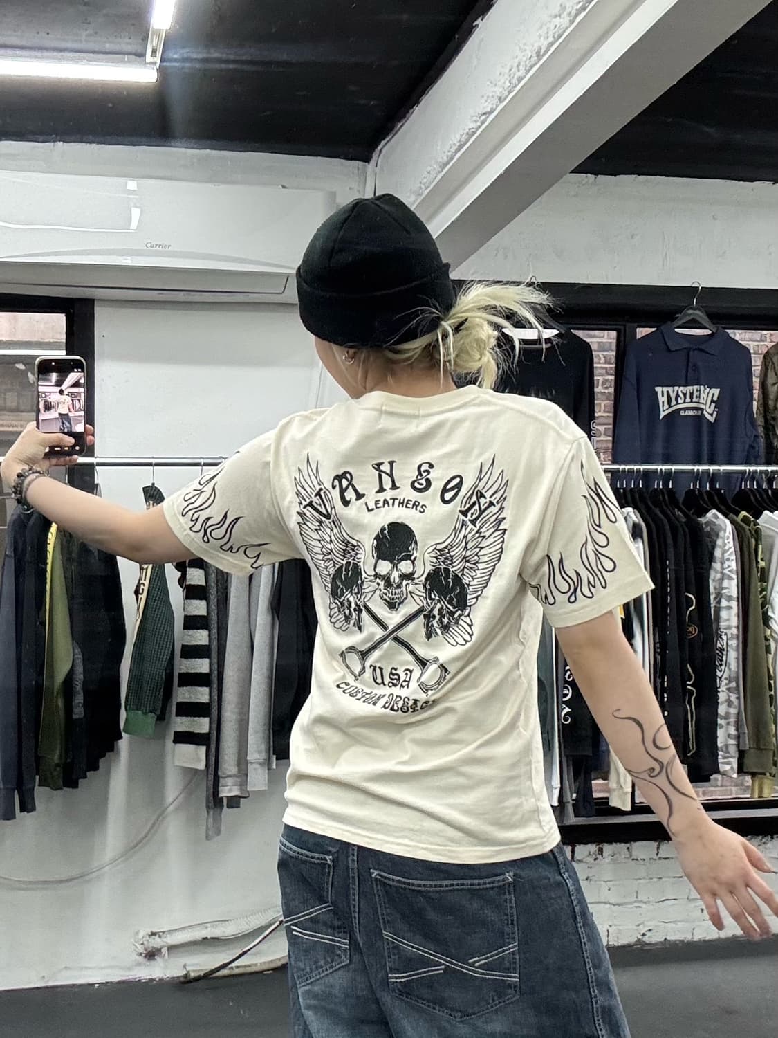 밴슨 레더 플레임 로고 티셔츠 상품이미지4