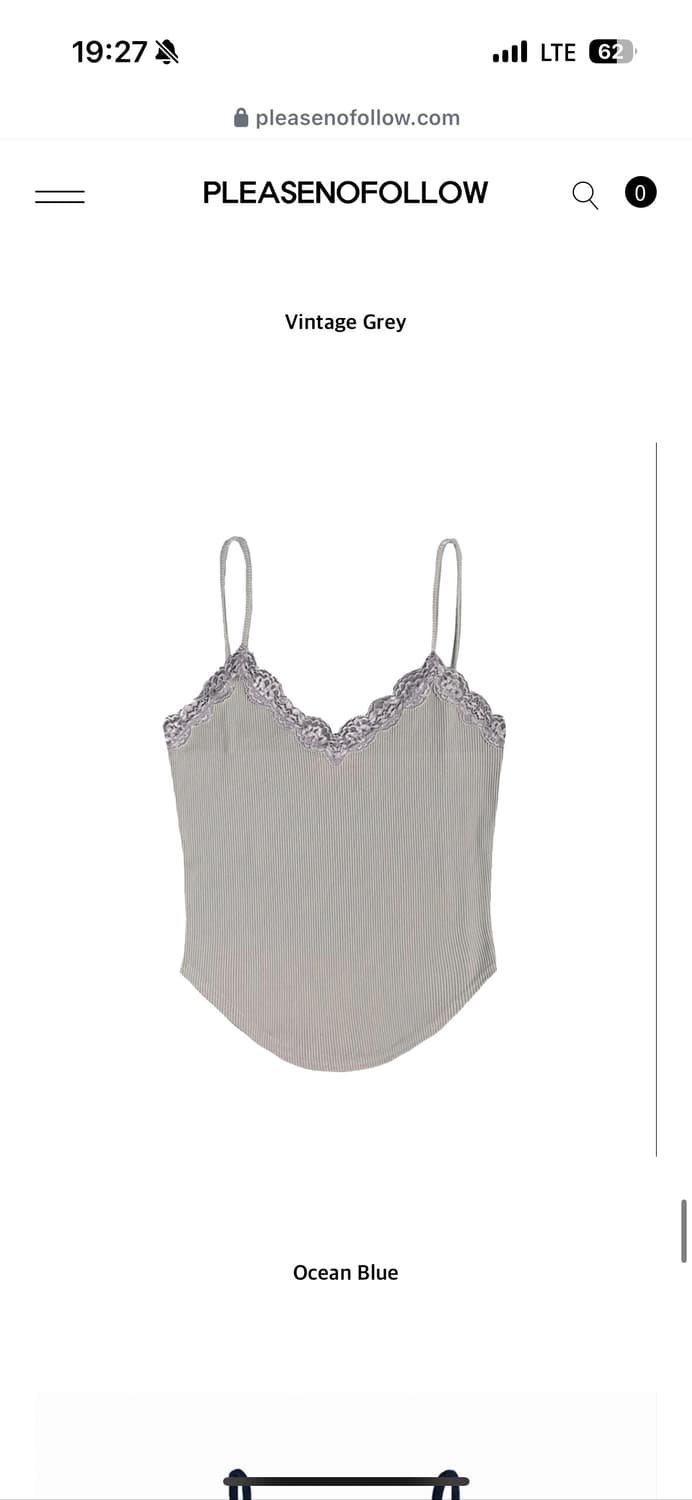 플노팔 플리즈노팔로우 Flora lace top 빈티지그레이 상품이미지1
