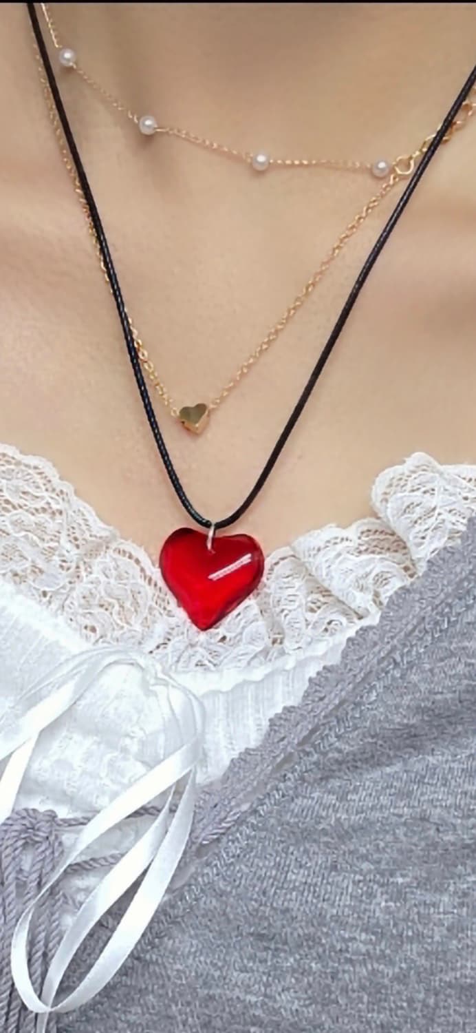 [반택포] 레드벨벳 하트 초커 목걸이 상품이미지2