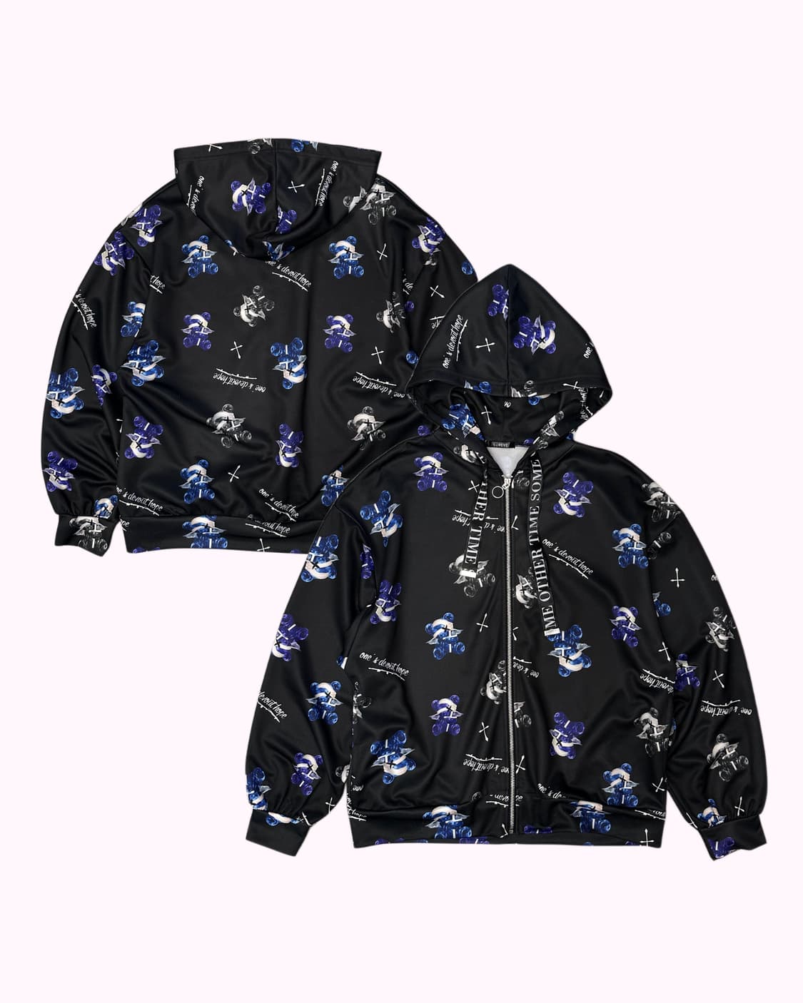 goth bear hood zip-up 상품이미지1