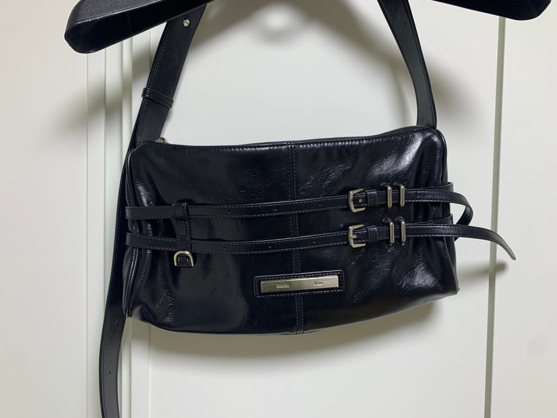 마뗑킴 더블 벨티드 스트랩 미니백 블랙 상품이미지2