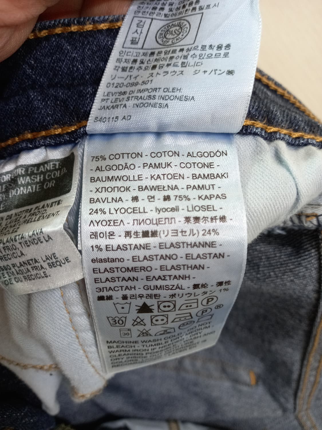 32 리바이스511 리오셀 워싱 스판 슬림일자 진청 32-262 상품이미지9