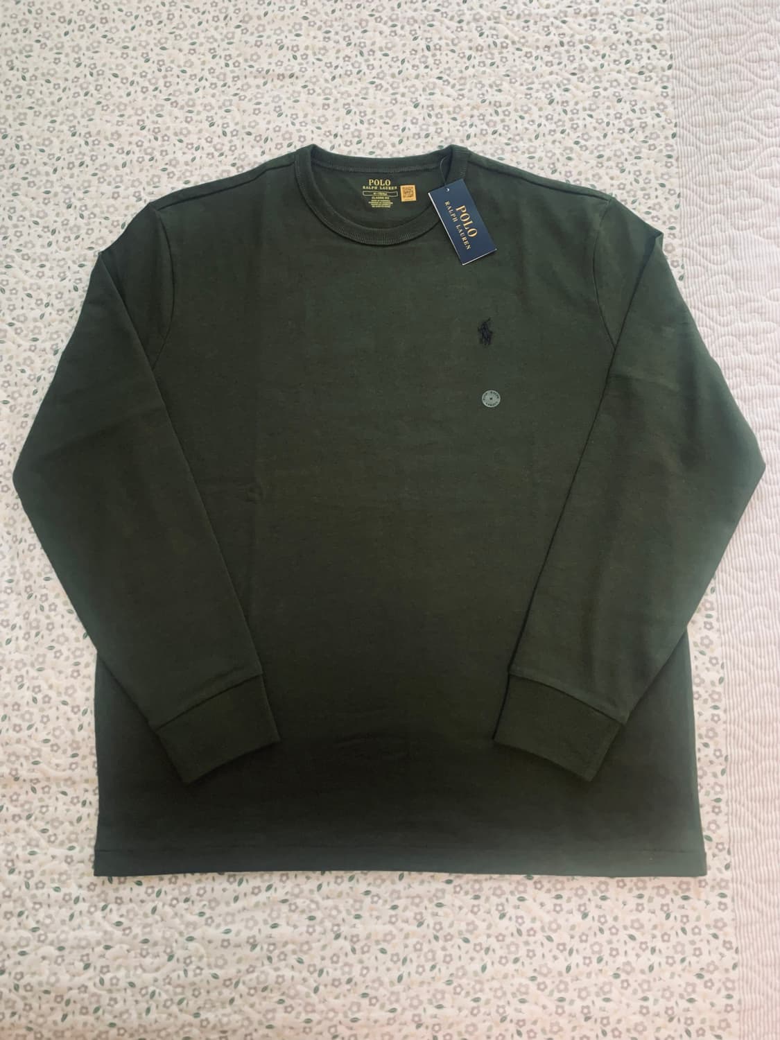 [M] 폴로 랄프로렌 클래식핏 저지 롱 슬리브 티셔츠 컴퍼니 올리브 상품이미지7
