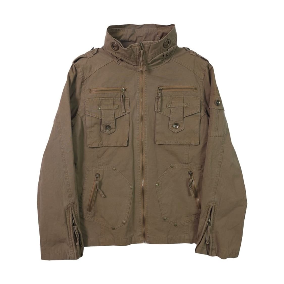 Vintage 멀티 포켓 디테일 하이넥 밀리터리 야상 자켓 XL 상품이미지1