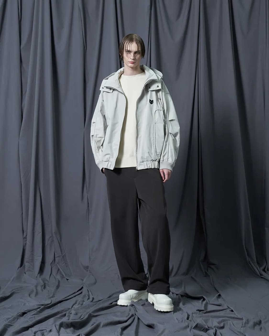 지제로 송지오 후드 디터쳐블 돌먼 점퍼 크림 상품이미지3