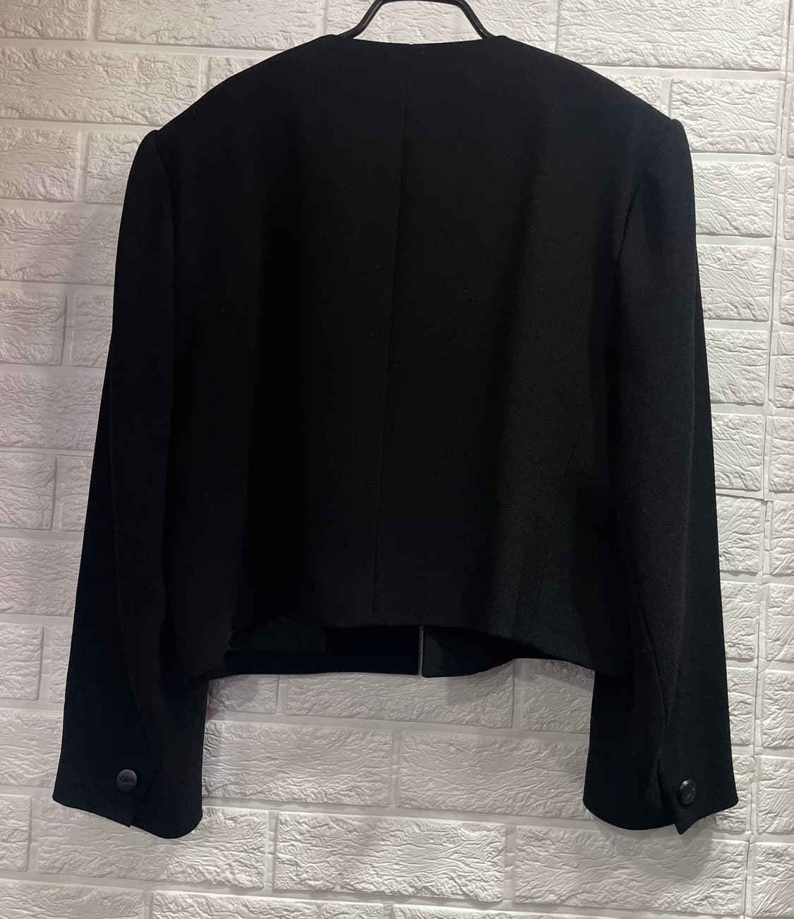 끌로에 블랙 포멀 자켓:) 노카라 크롭숏자켓 하객룩출근룩면접크롭정장 상품이미지6