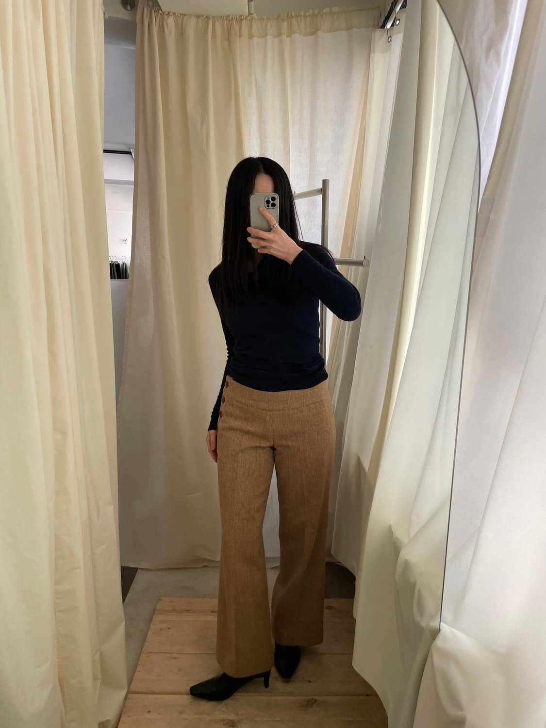 vintage low rise side button wool slacks 상품이미지7