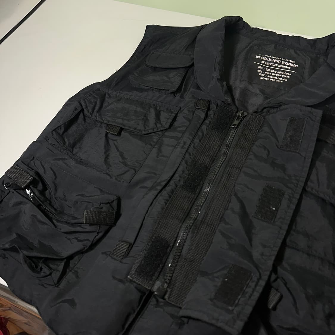 M 밀리터리 복각 블랙 테크 나일론베스트 자켓 상품이미지4
