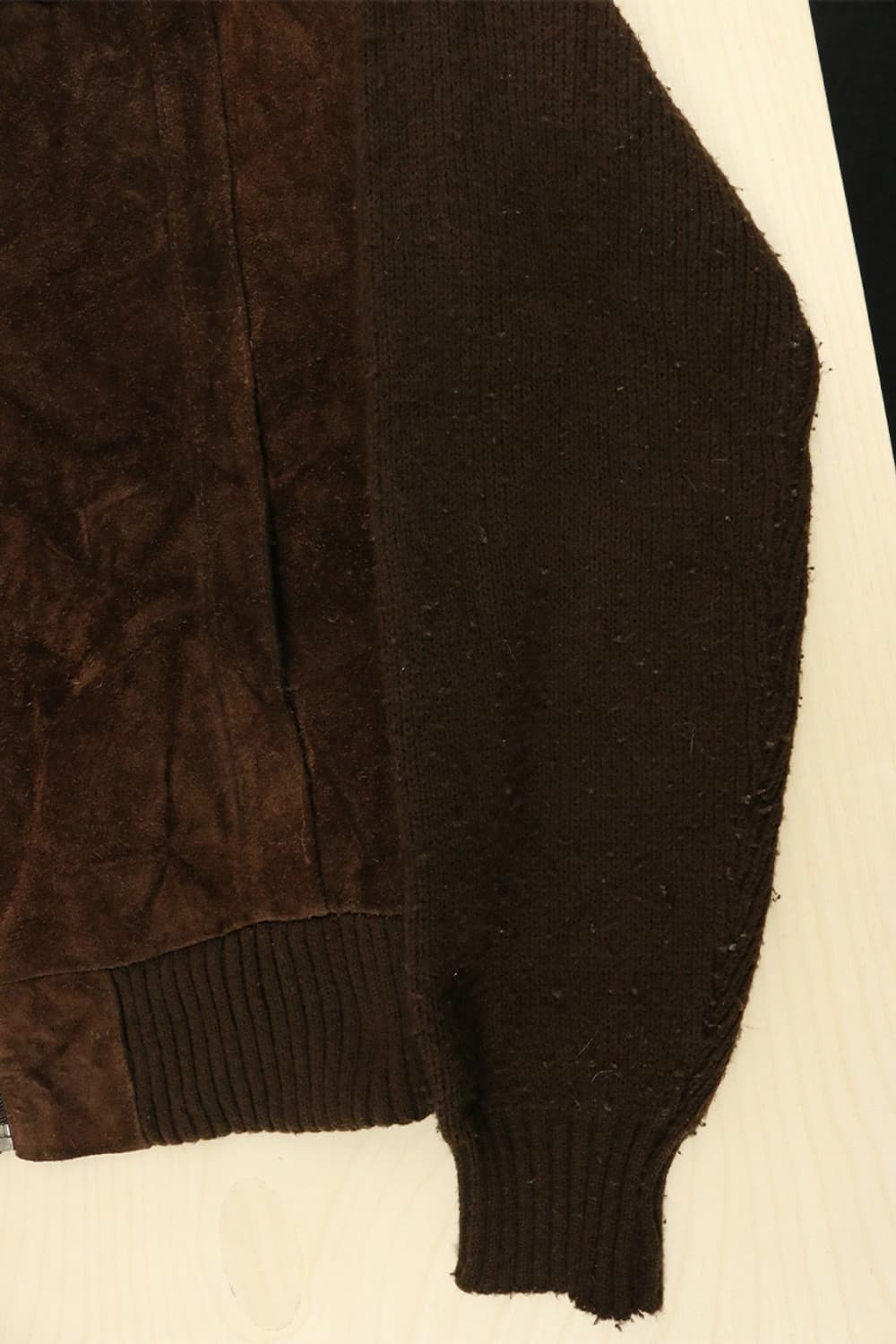 80s 빈티지 니트 스웨이드 집업 자켓 상품이미지6