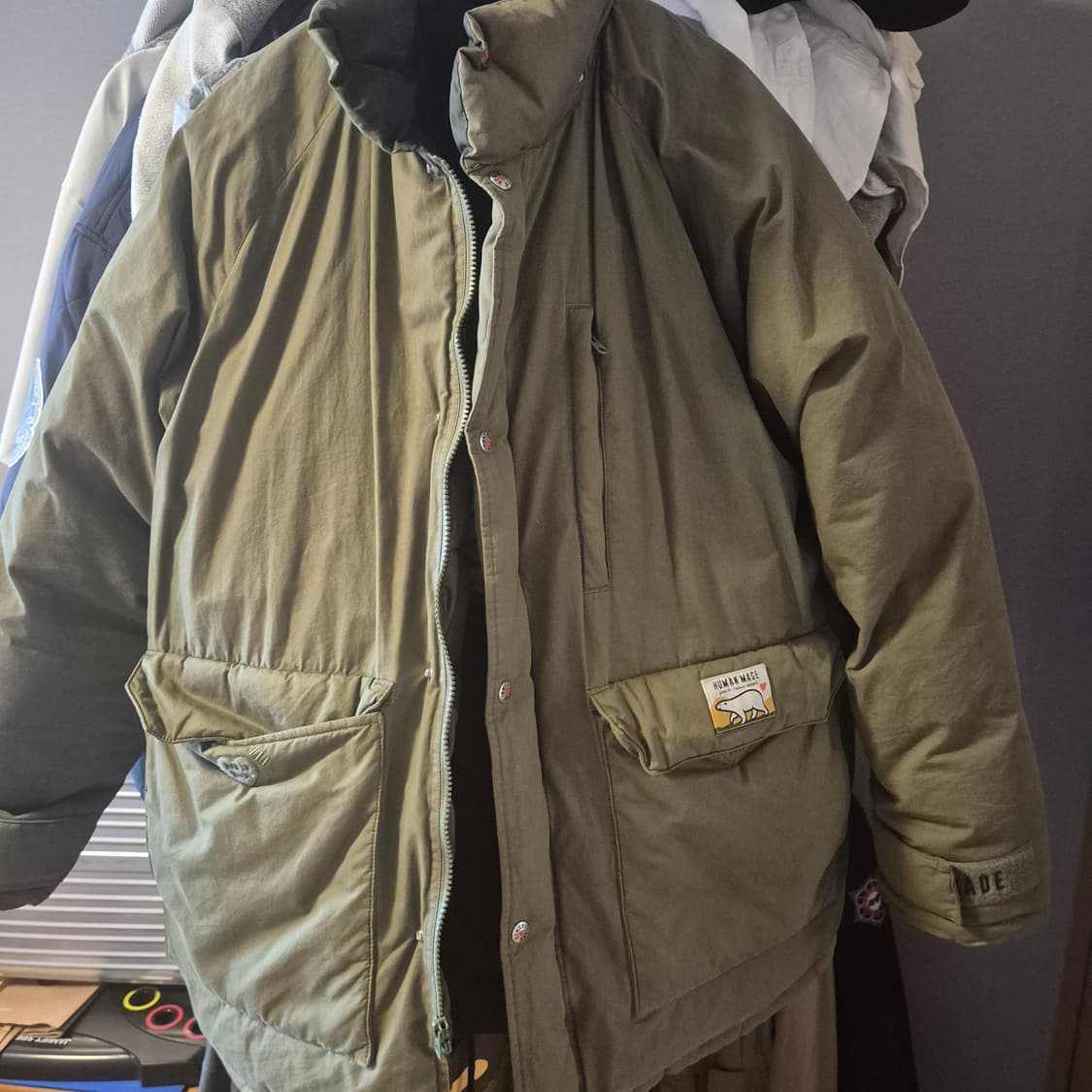 휴먼메이드 다운 파카 올리브 드랩 XL 상품이미지3