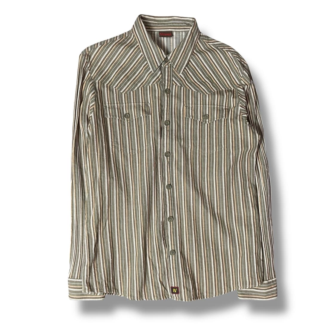 NGENE 브라운 스트라이프 셔츠 105 상품이미지1