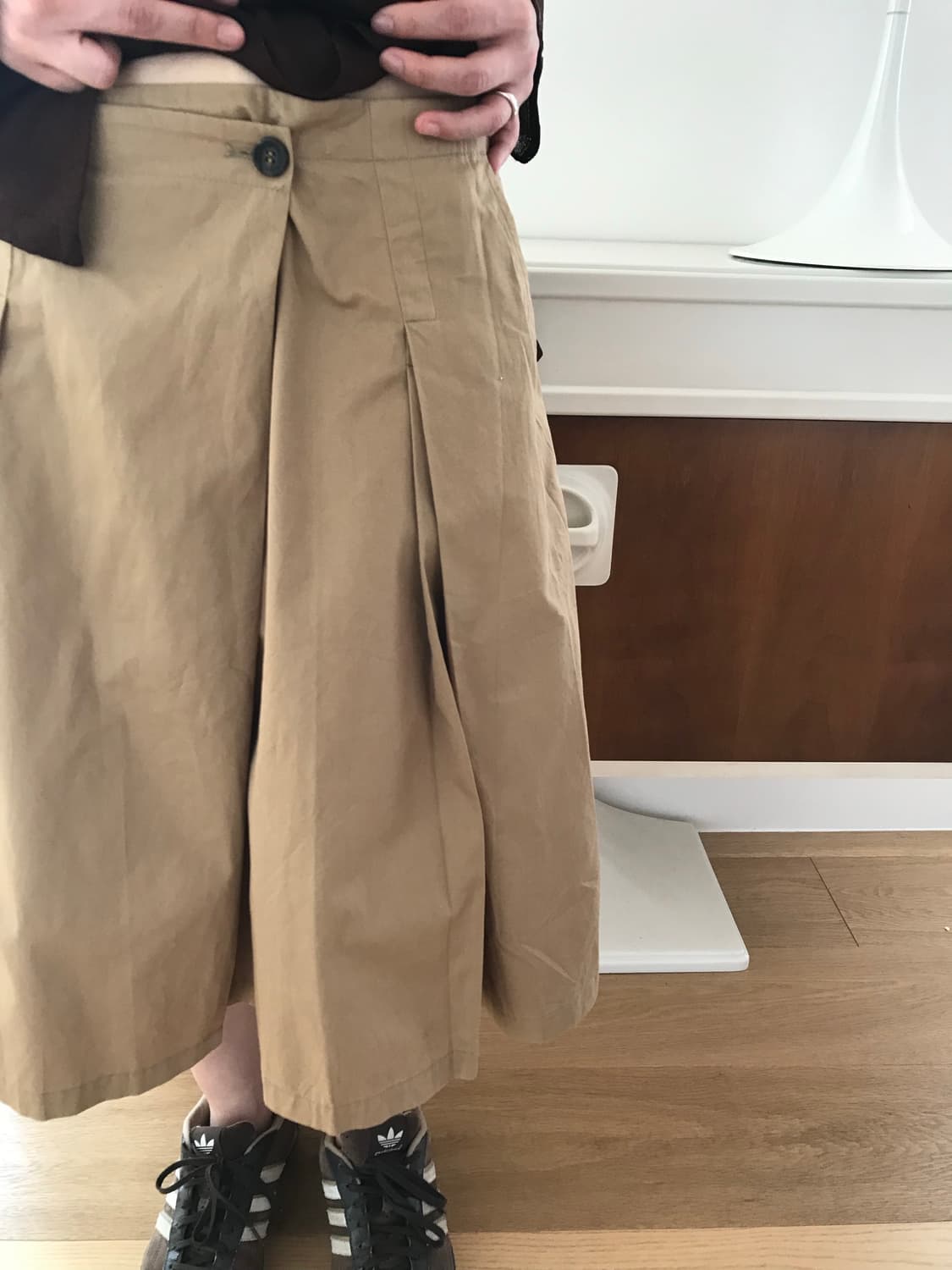  vintage beige pintuck skirt (29inch) 상품이미지6