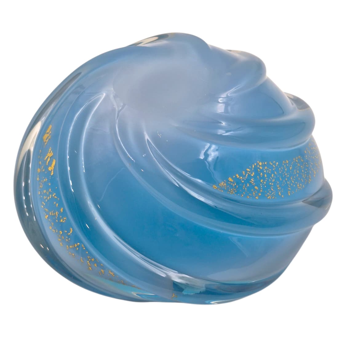 80s 이와츠 핸드블로운 스윌 아쿠아 금박 화병 상품이미지4