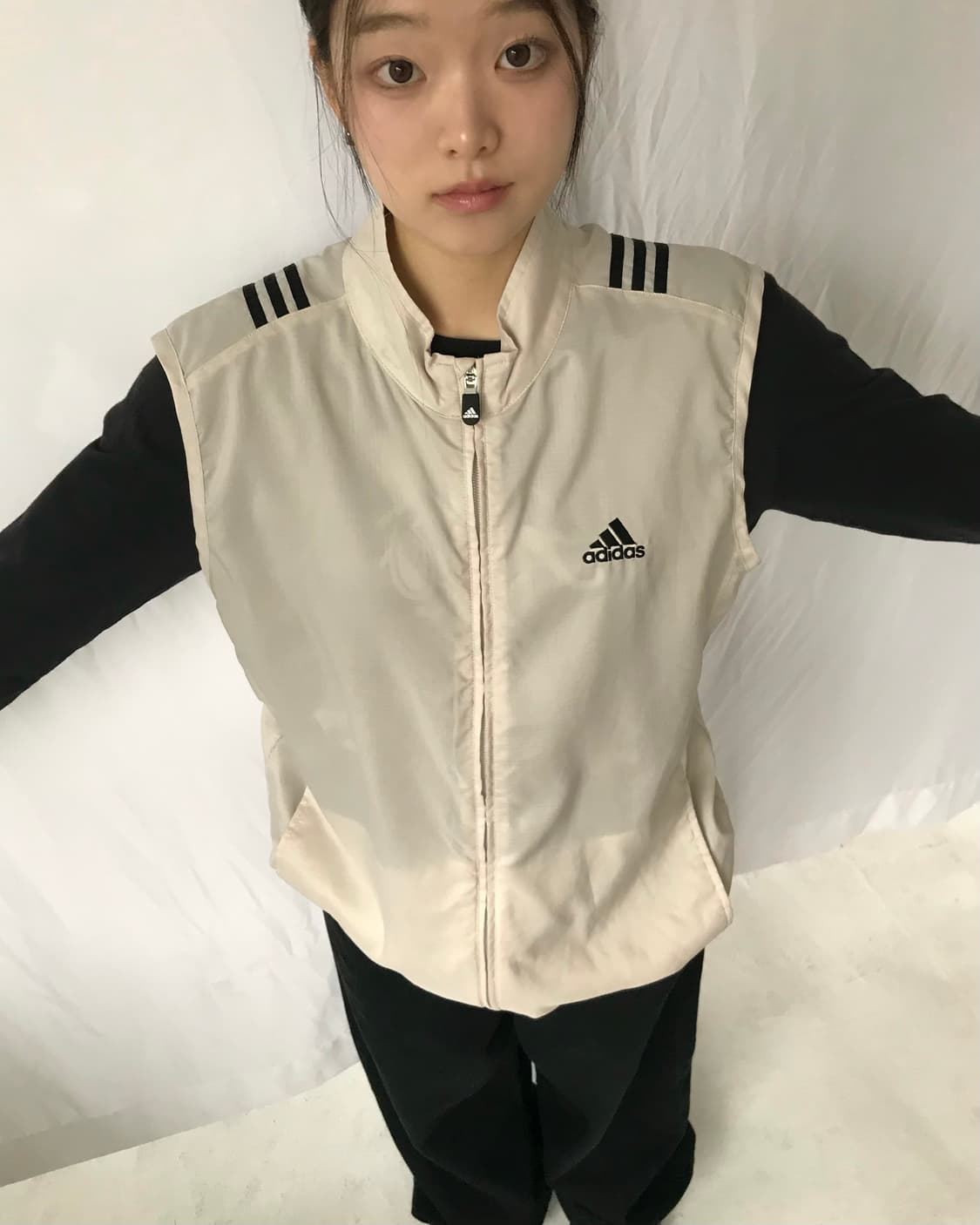 아디다스 베이지 투웨이 베스트 상품이미지5