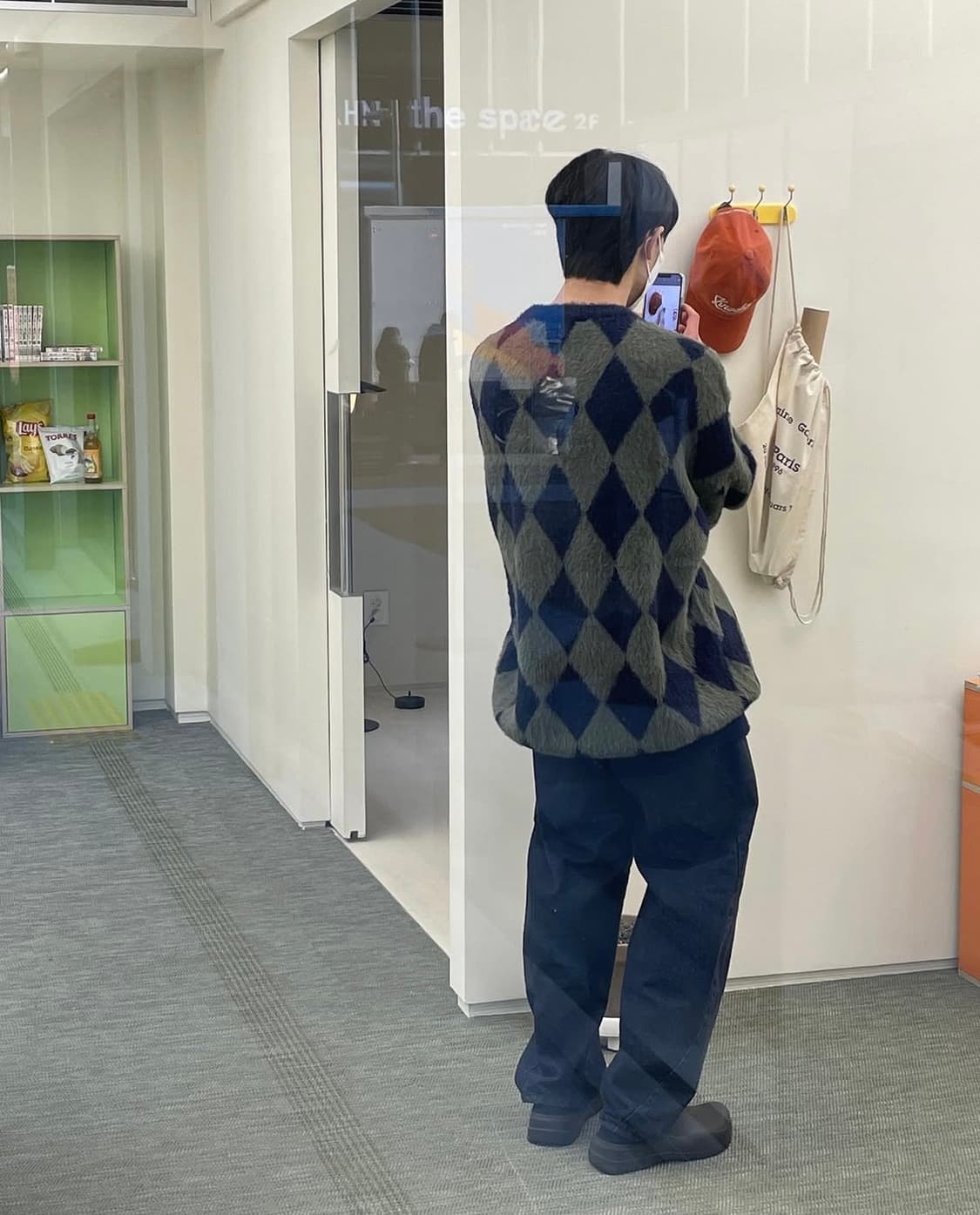 아조바이아조 체크 오버사이즈 스웨터 상품이미지3