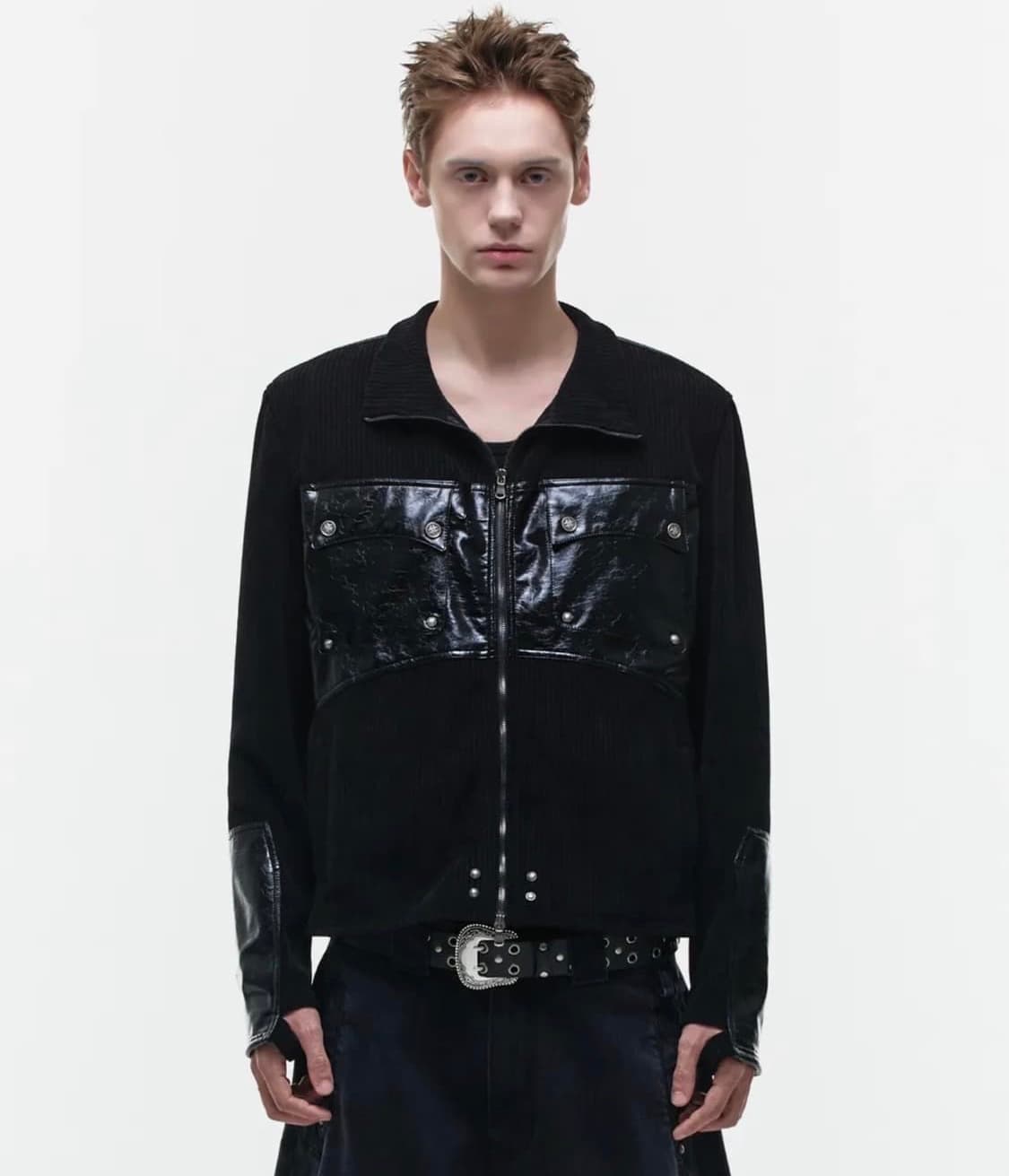 오퍼스 0012 레더 집업 M 상품이미지1