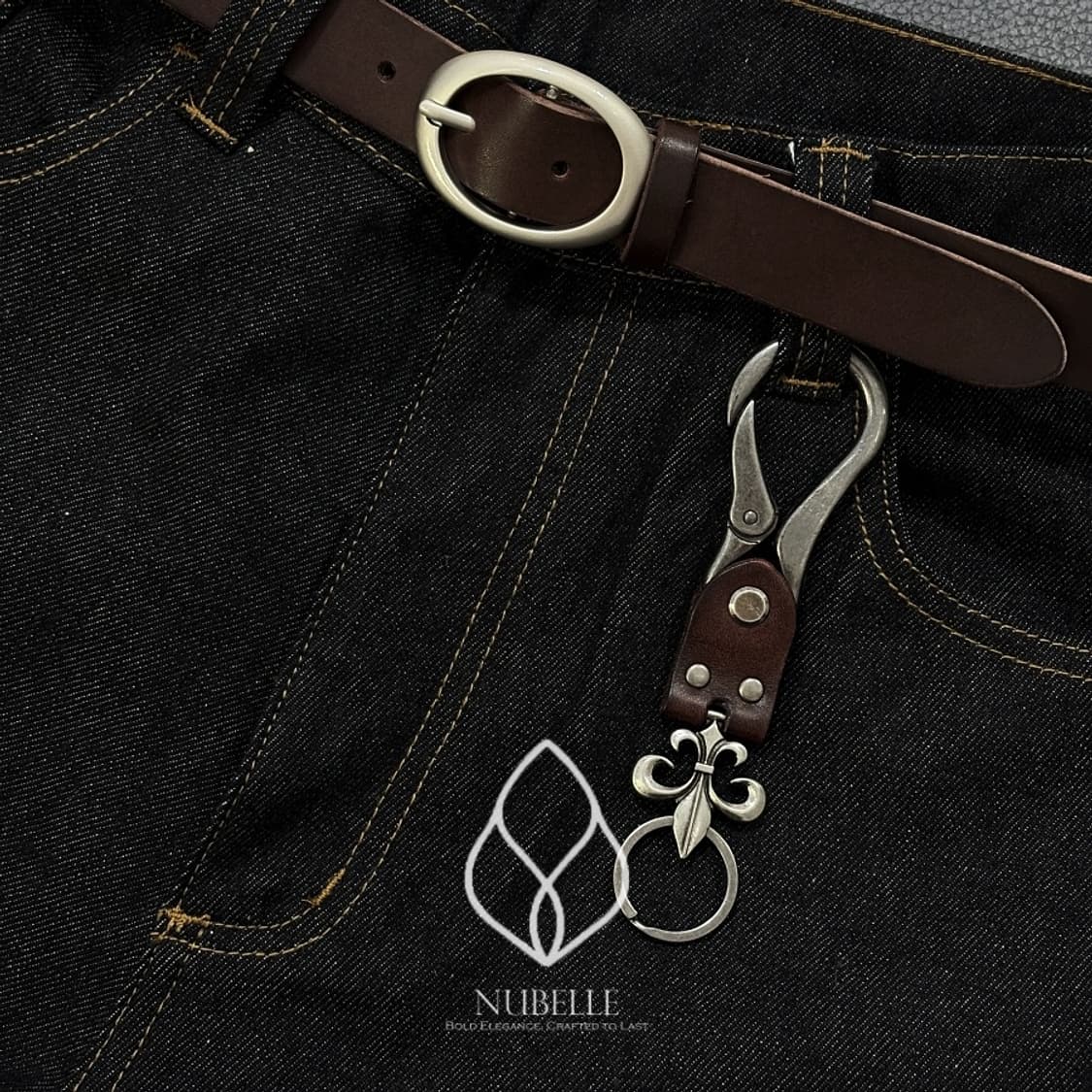 🌗 Oval ring belt / 오벌 링 버클 소가죽 웨스턴 벨트 상품이미지10