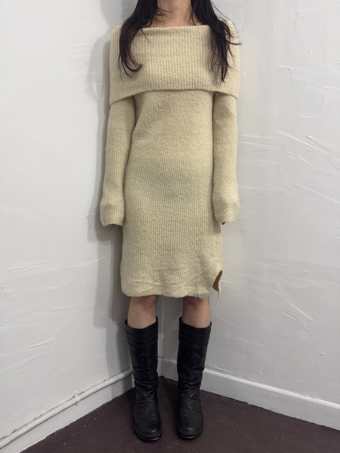 offshoulder knit onepiece 상품이미지1