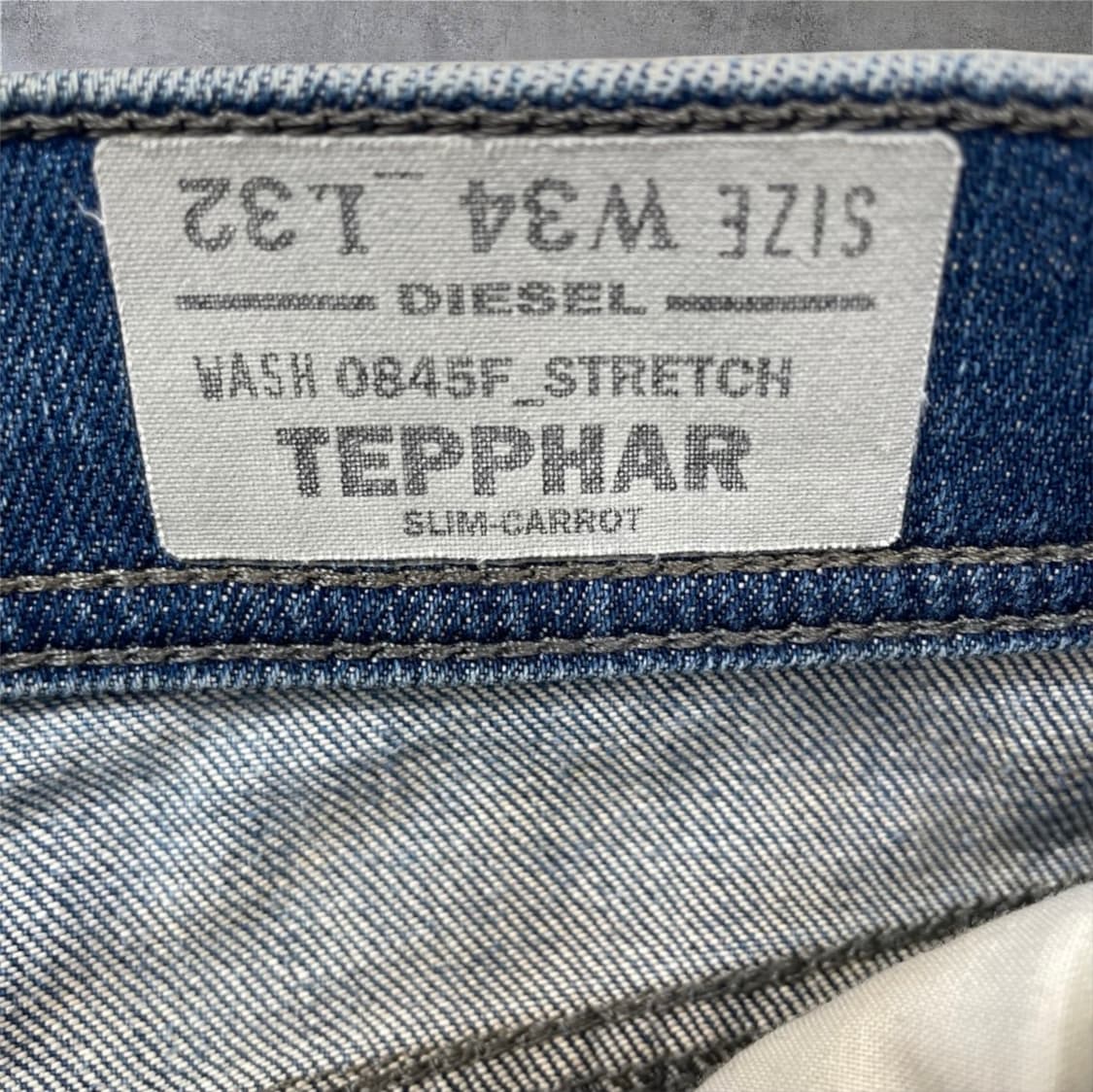 디젤 Diesel TEPPHAR 슬림 캐럿 워싱 데님팬츠 W34 L32 상품이미지6
