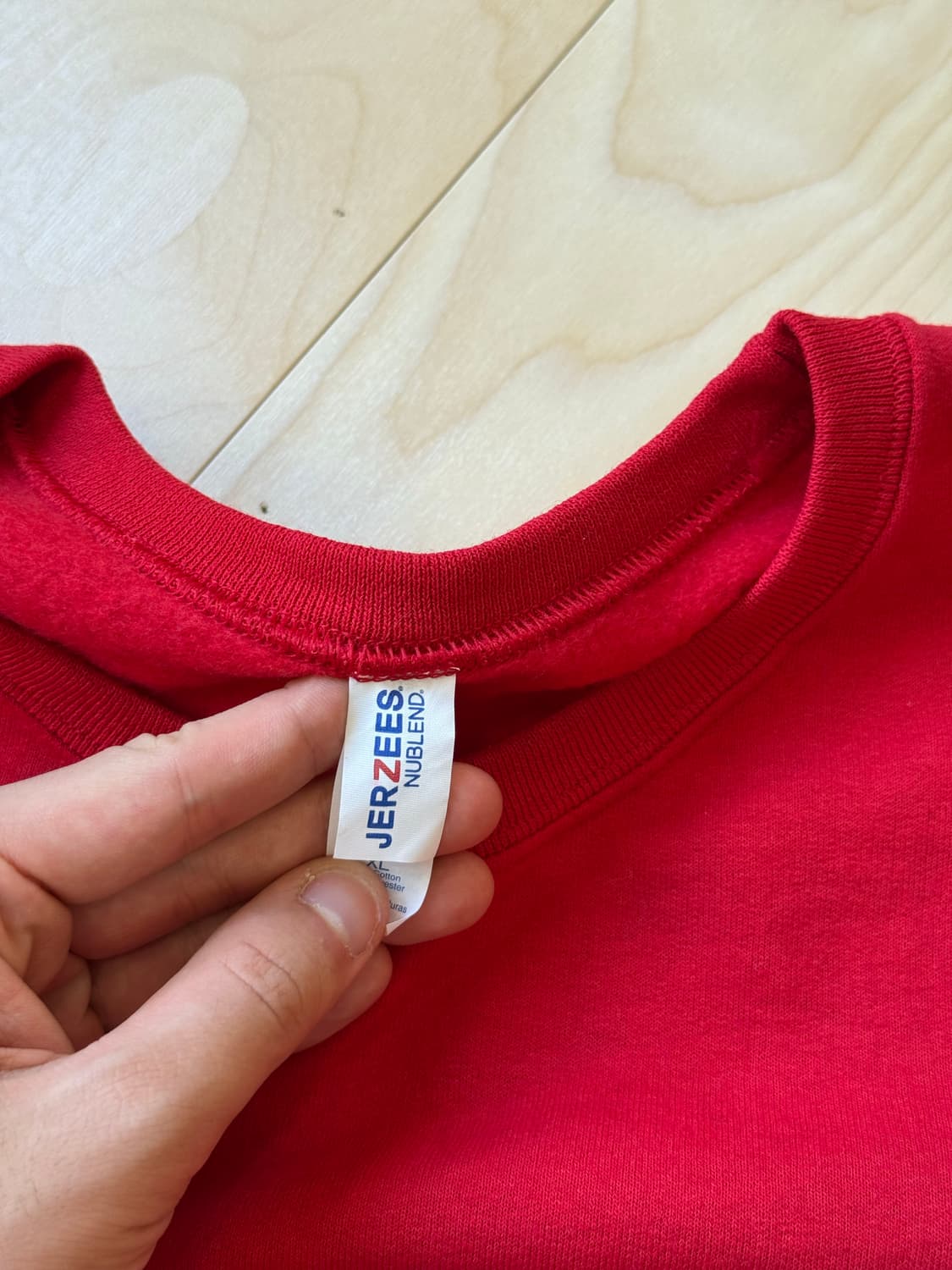 Jerzees Red Crew Sweat shirt 상품이미지2