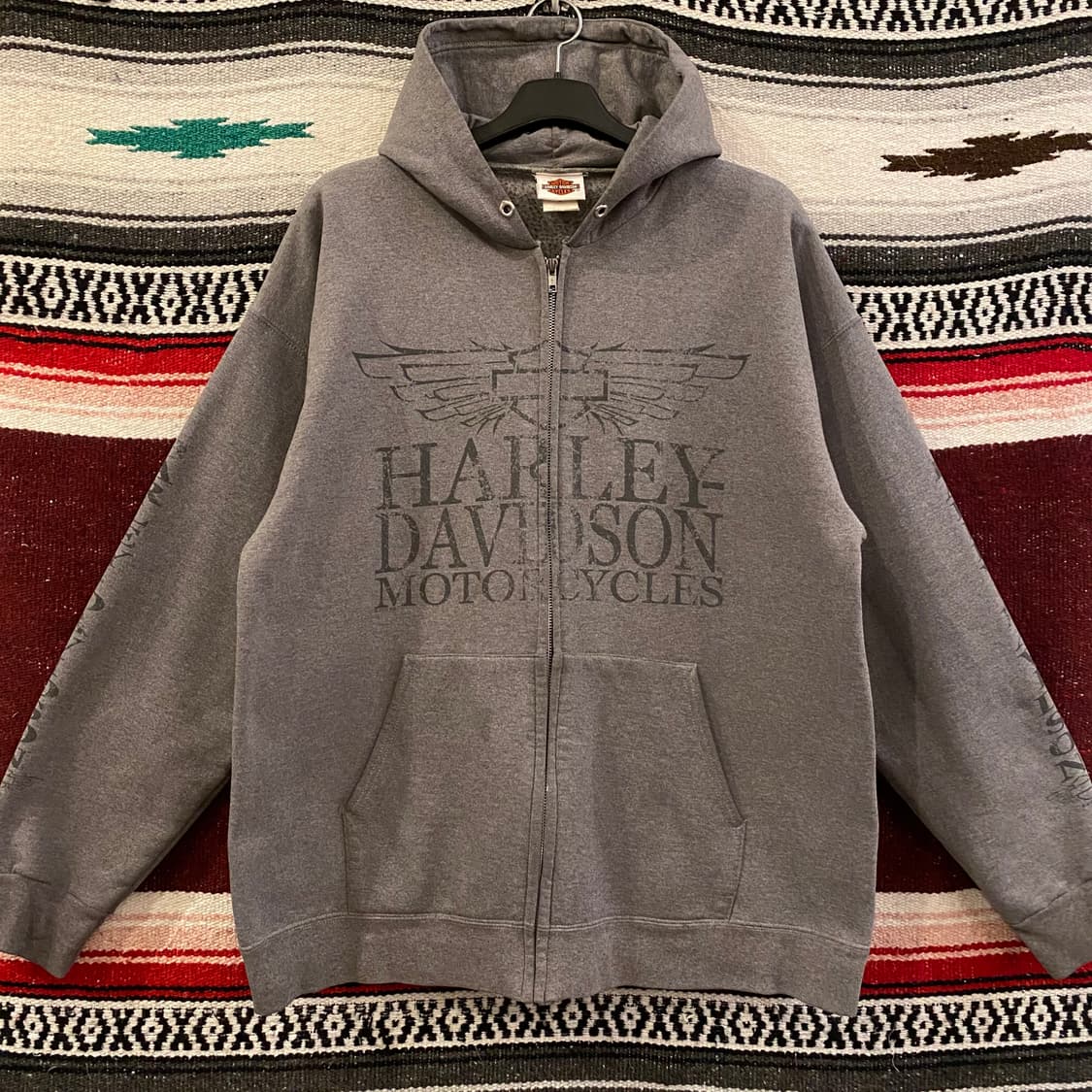 90s USA 할리데이비슨 빅로고 후드집업  상품이미지5