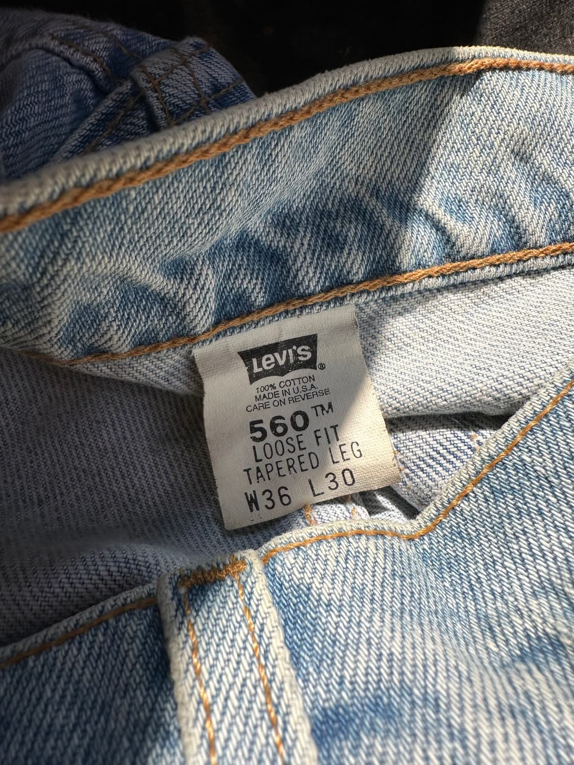 90s 리바이스560 데님 팬츠 36x30 made in usa 상품이미지7