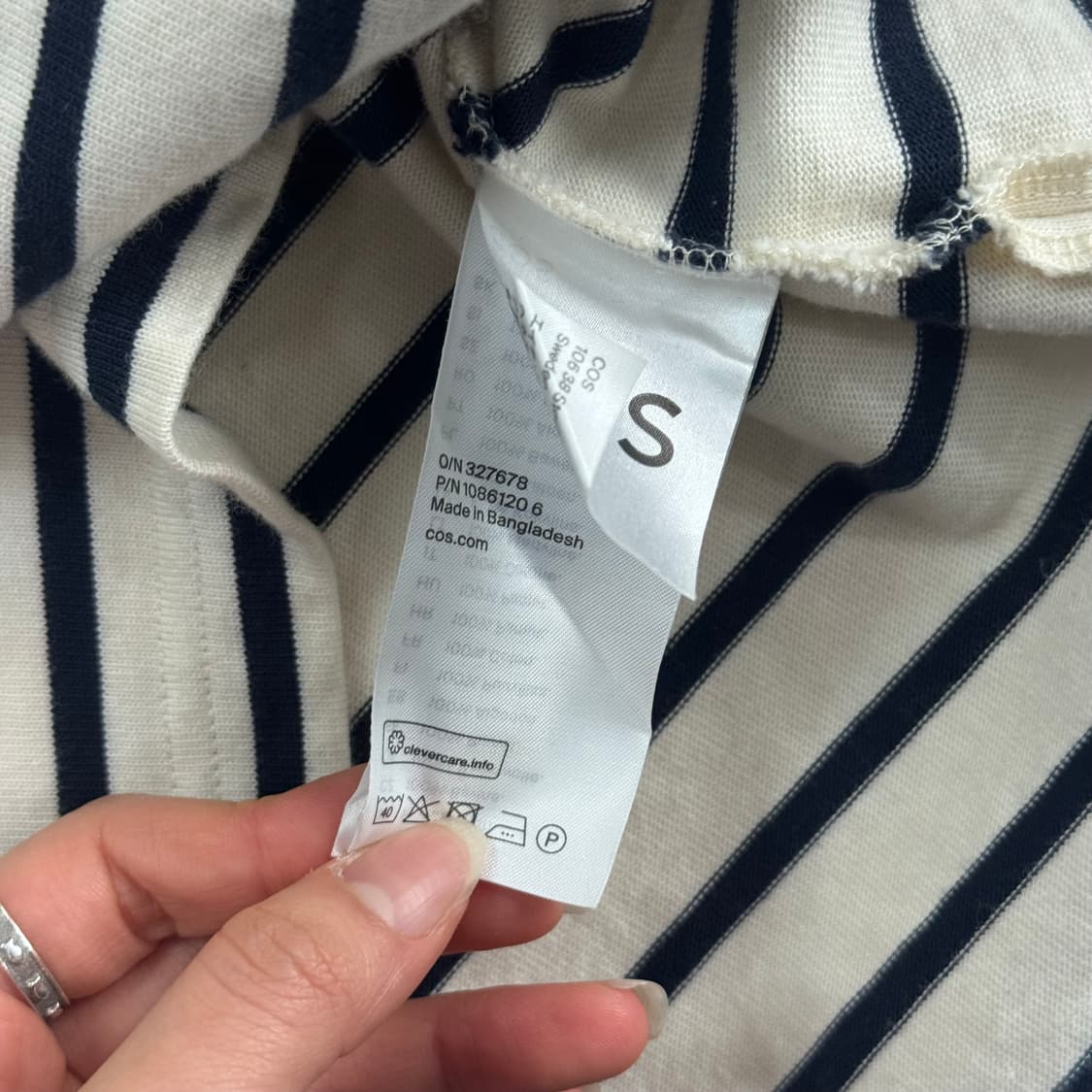 Cos 코스 네이비 스트라이프 롱슬리브 카라티 상품이미지6