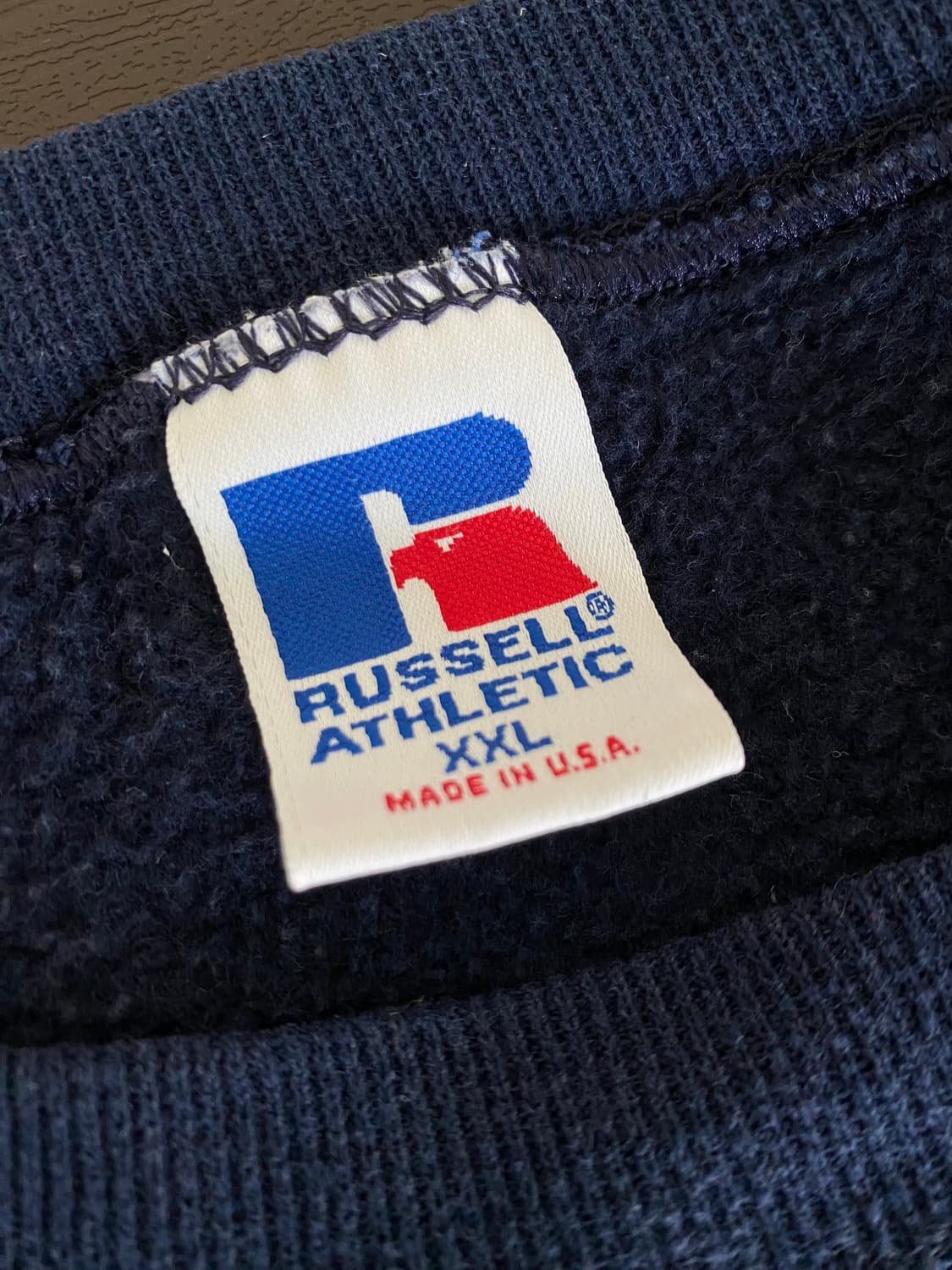 (XXL) 90s 빈티지 러셀 스웻셔츠 네이비 USA 상품이미지3